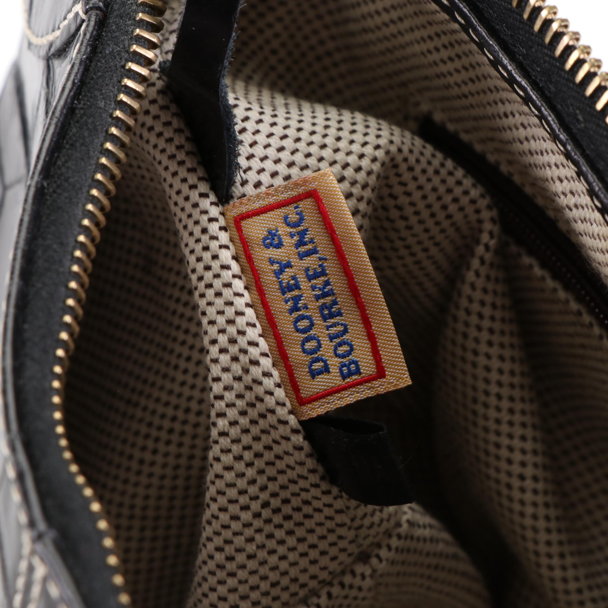 Dooney & Bourke Shoulder Bags in Black and Brown Croc-Effect Leather