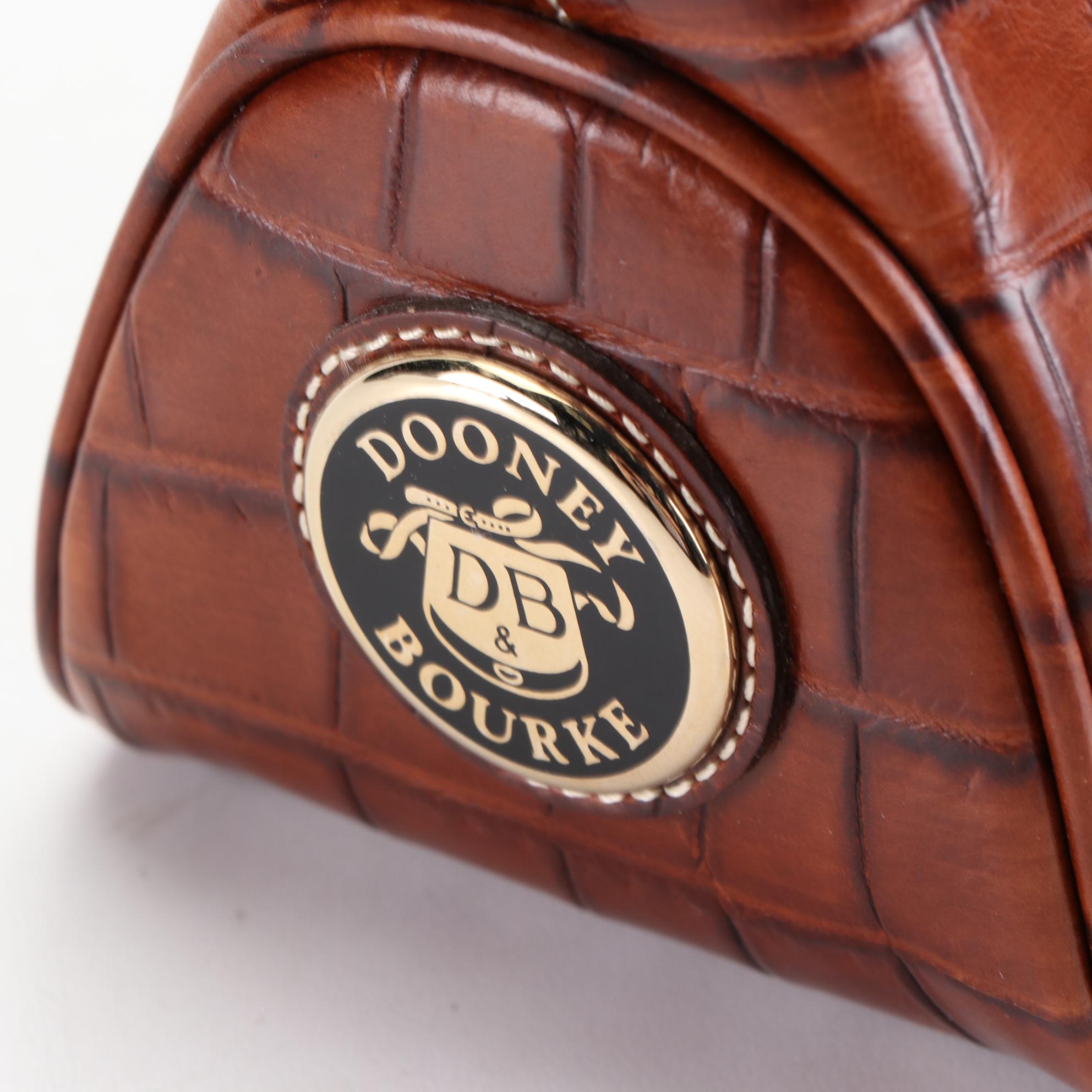 Dooney & Bourke Shoulder Bags in Black and Brown Croc-Effect Leather