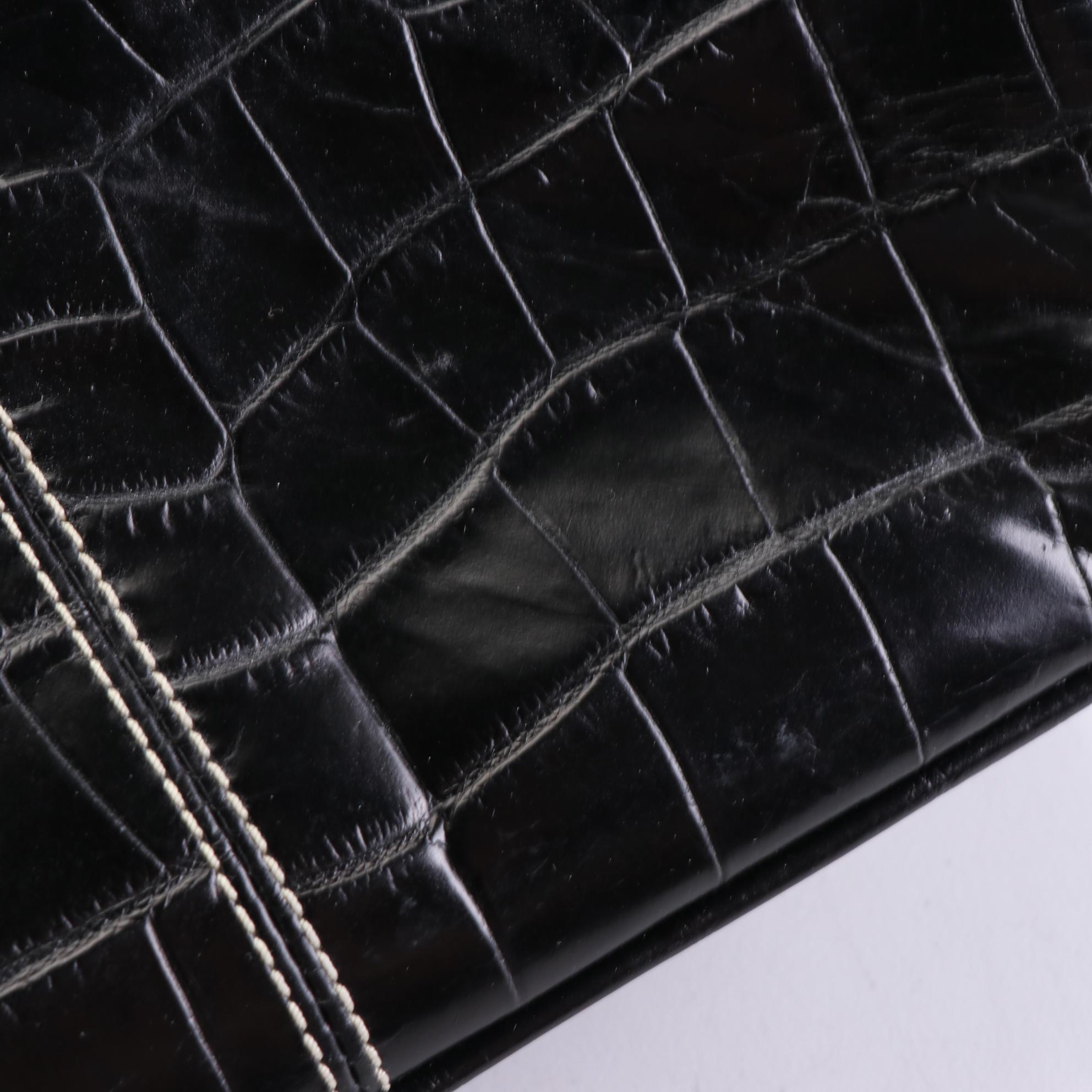 Dooney & Bourke Shoulder Bags in Black and Brown Croc-Effect Leather