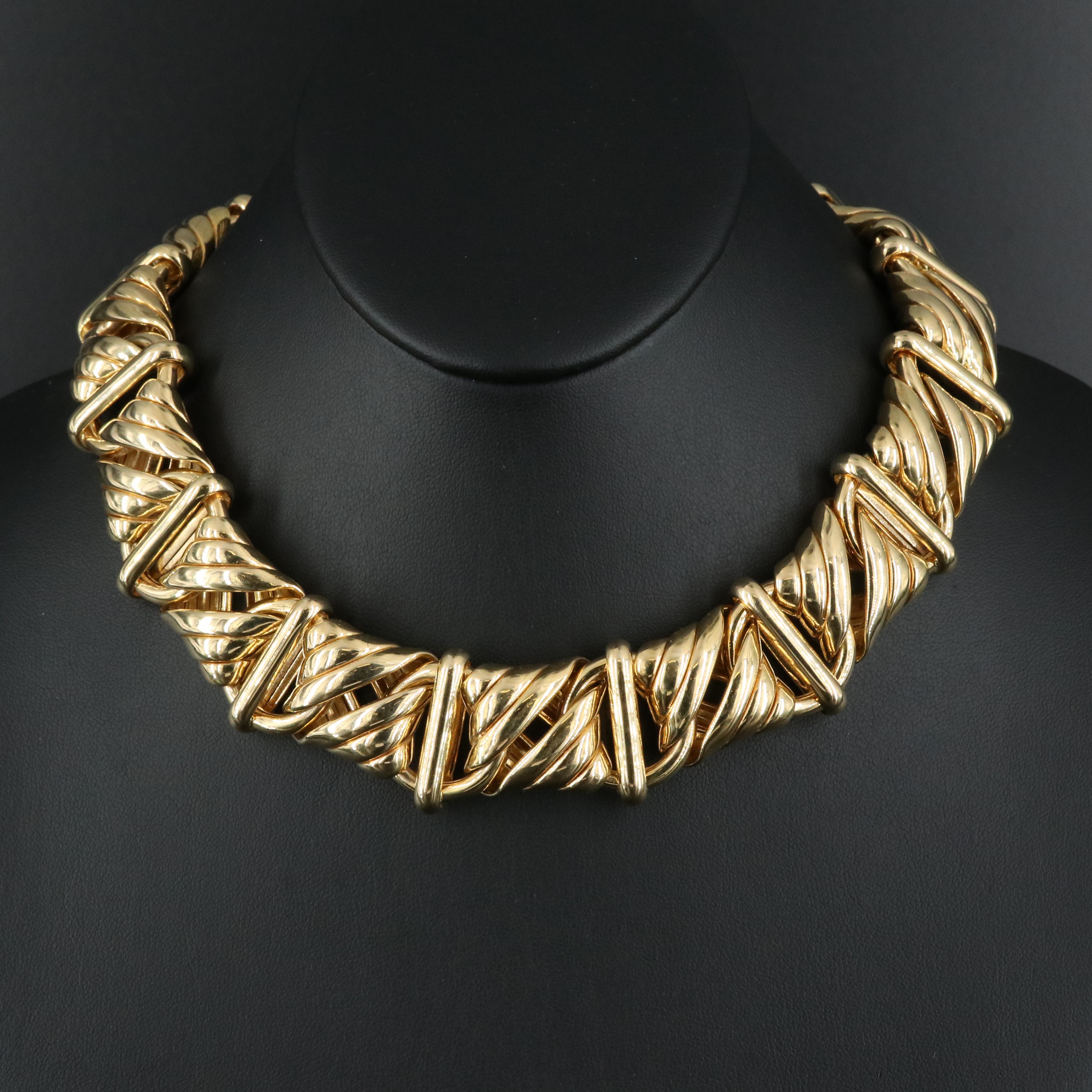 Abel & Zimmerman 18K Fancy Link Necklace