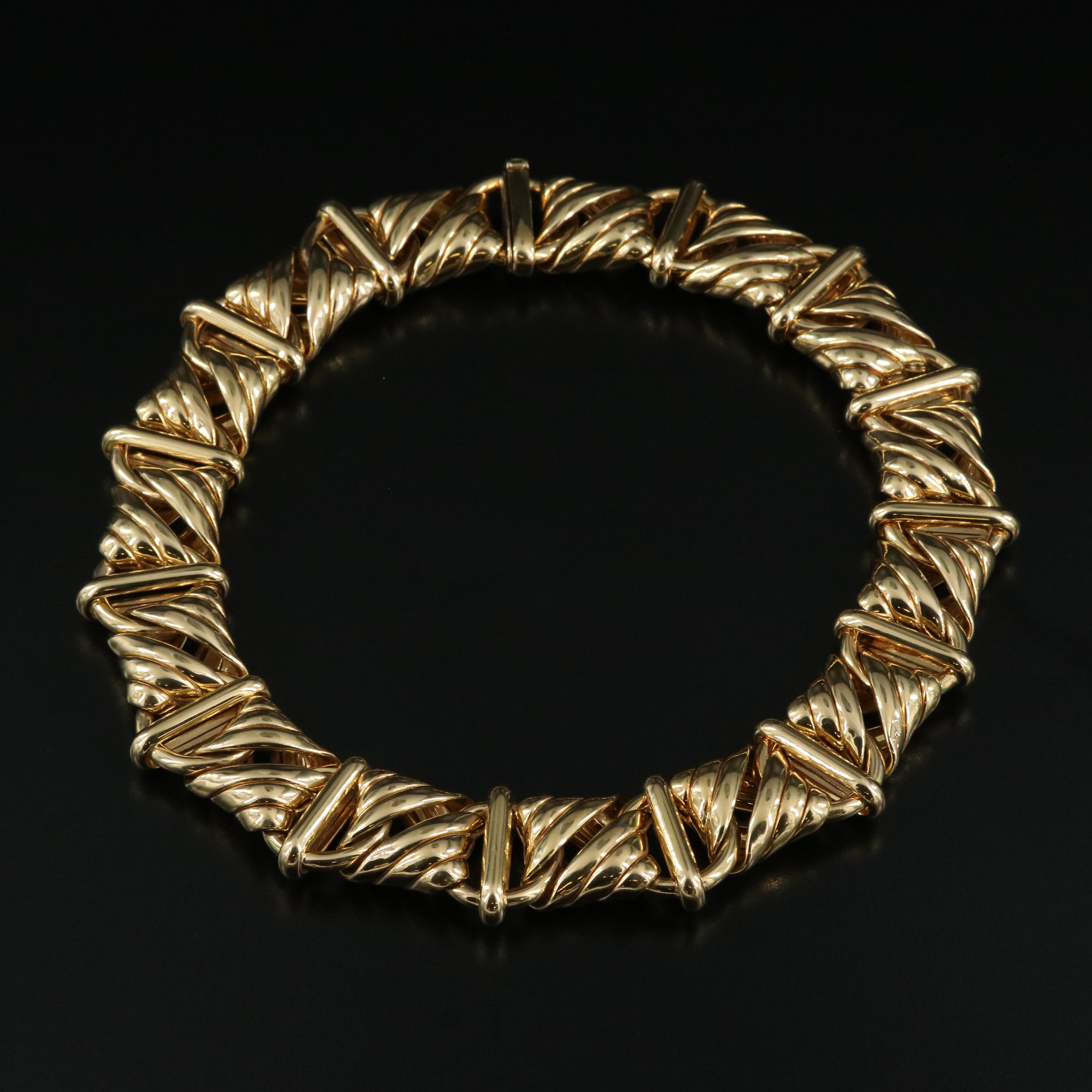 Abel & Zimmerman 18K Fancy Link Necklace