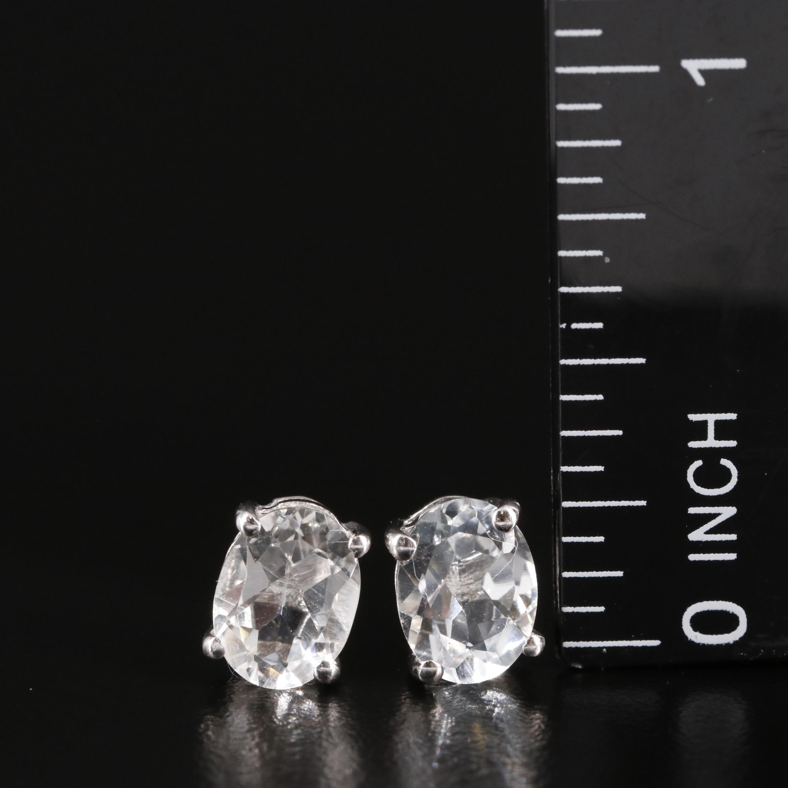 Sterling White Topaz Stud Earrings