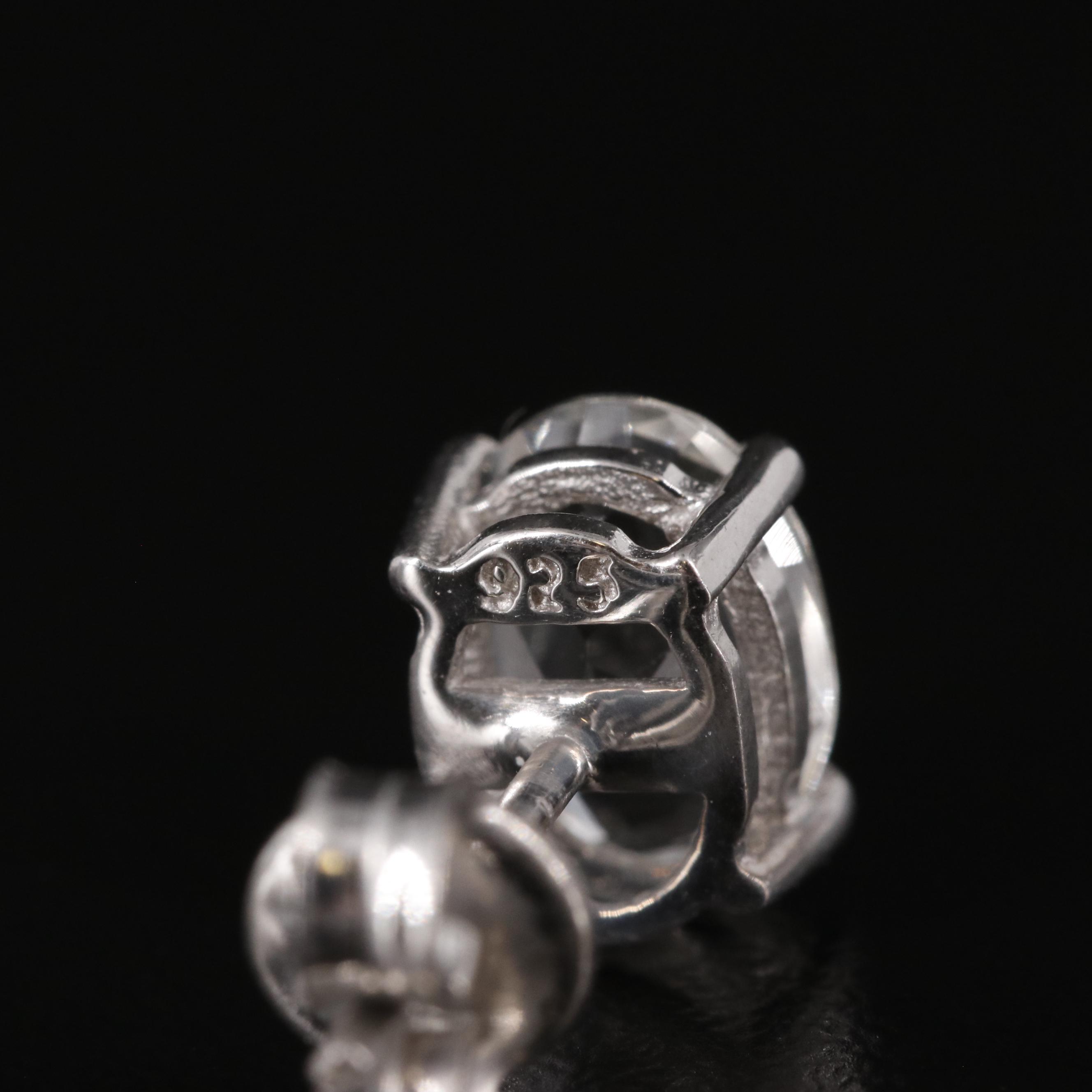 Sterling White Topaz Stud Earrings