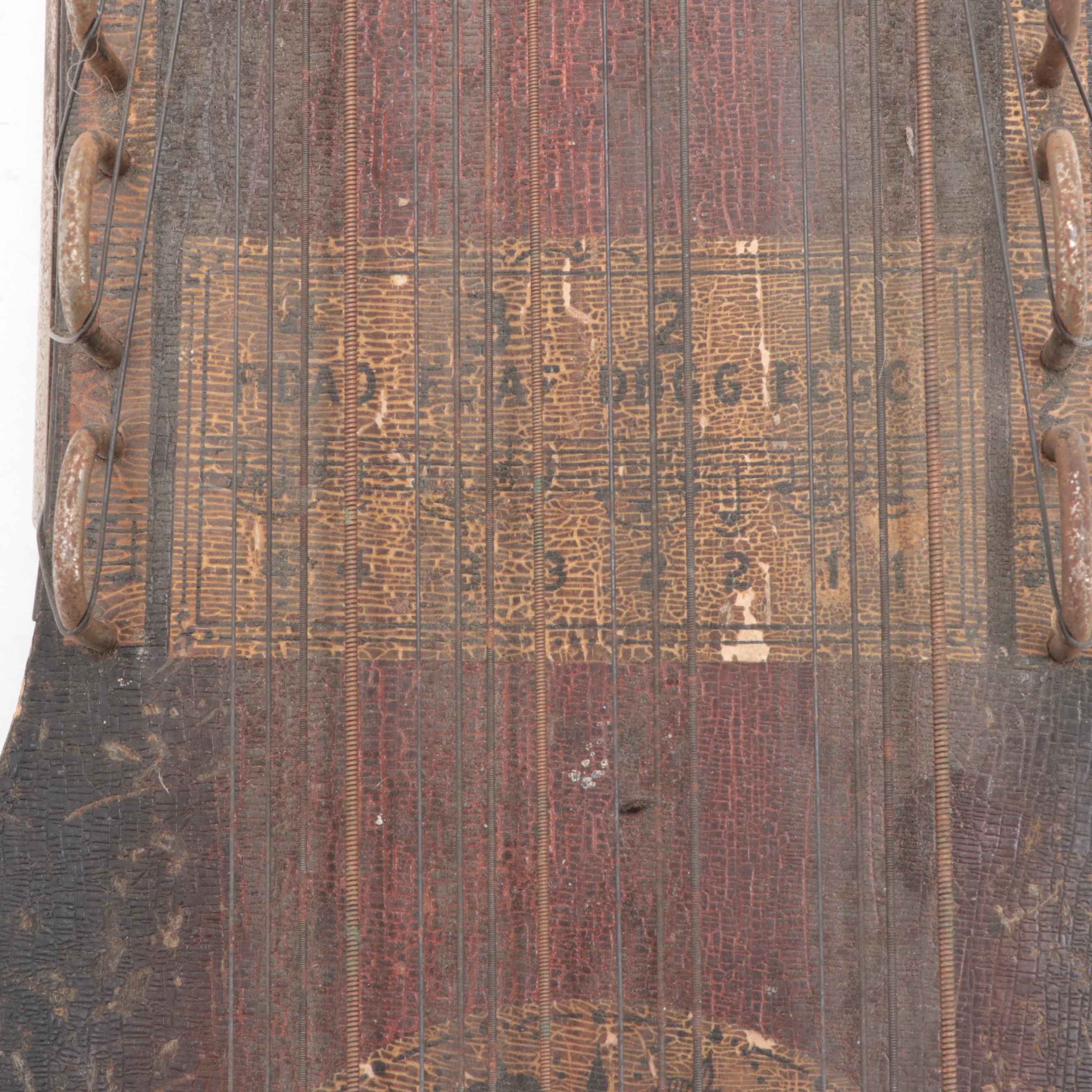 15-String Wood Ukelin, Late 19th/Early 20th Century