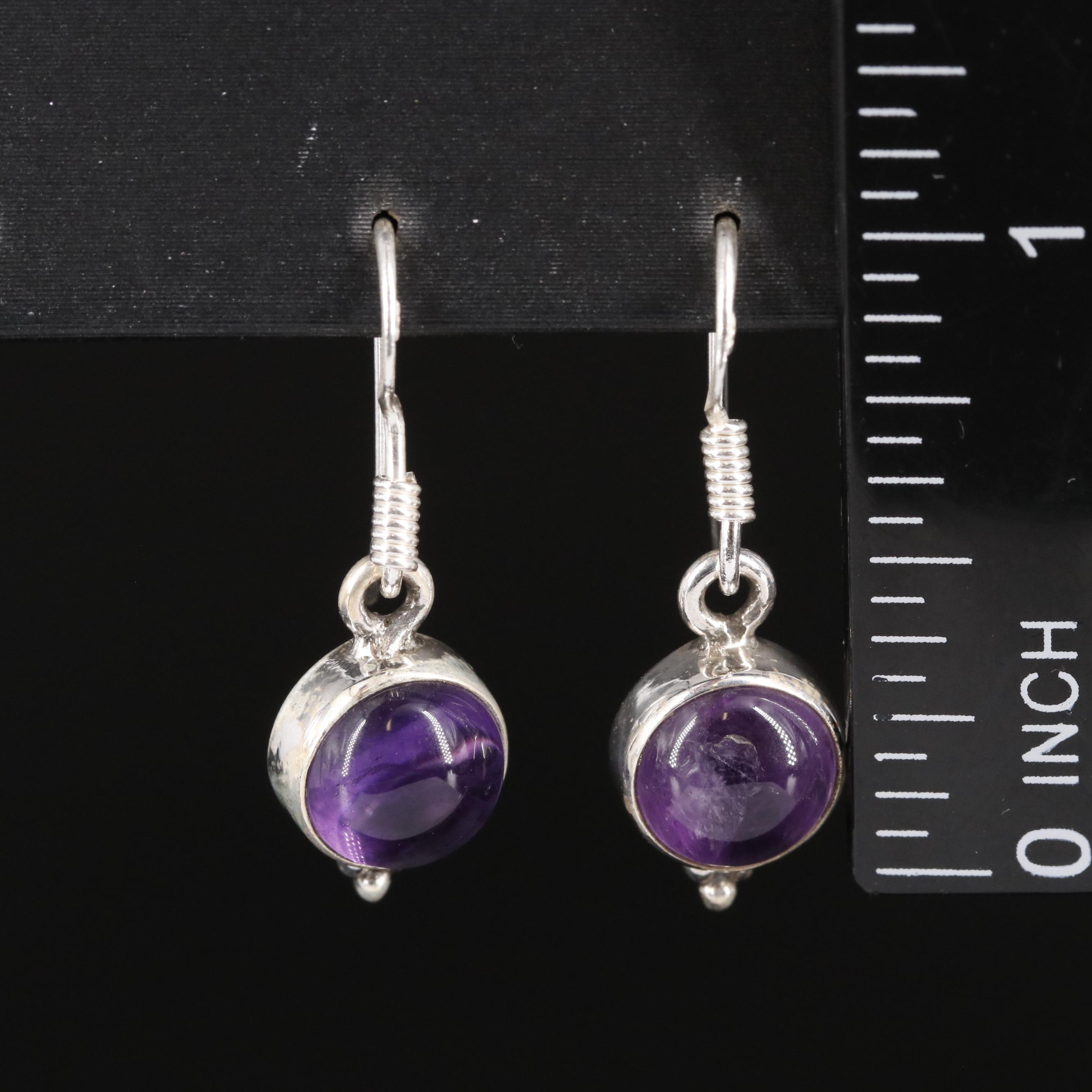 Sterling Amethyst Dangle Earrings