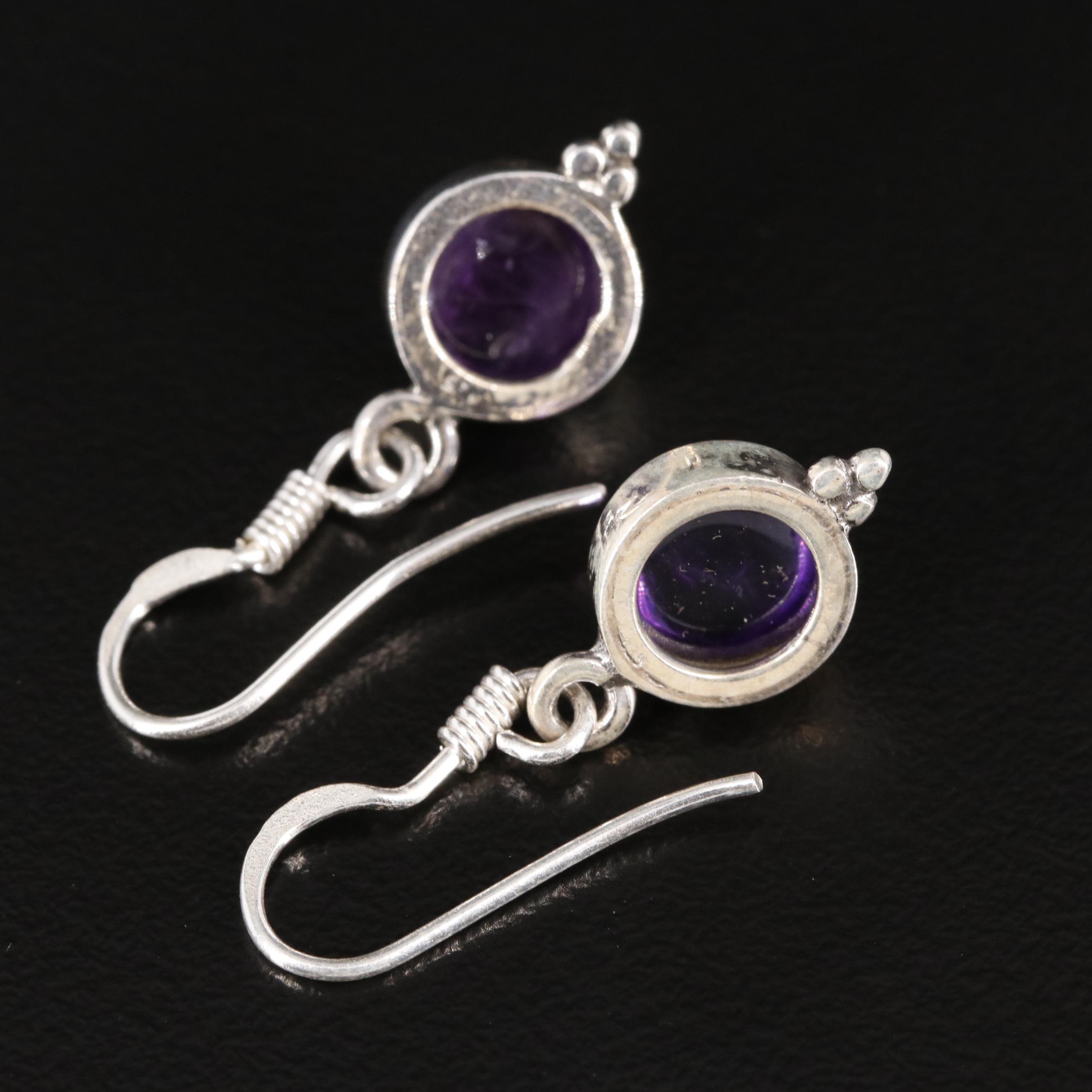 Sterling Amethyst Dangle Earrings