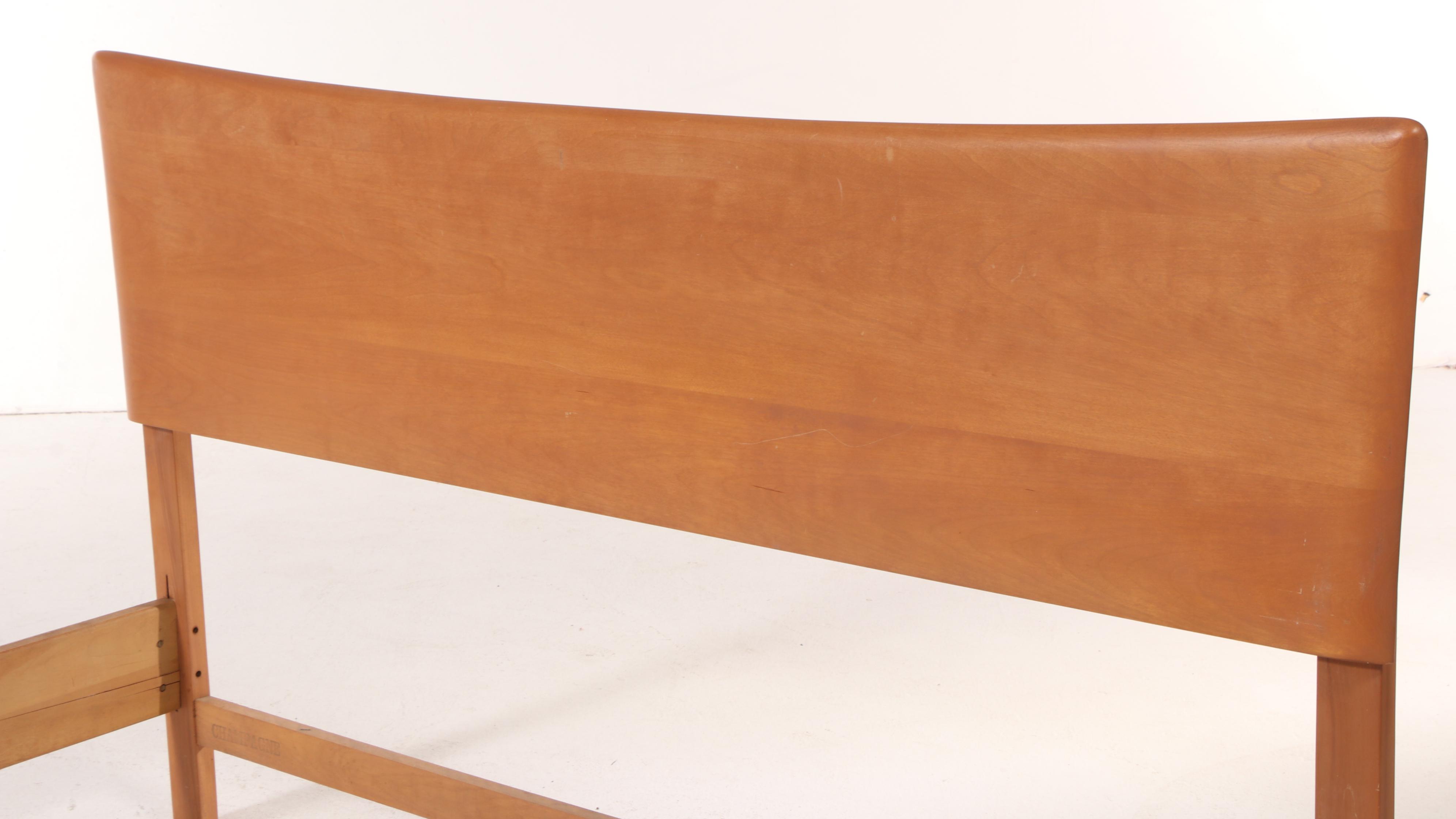 Heywood-Wakefield Mid Century Modern Full Size Bed Frame in Champagne Finish