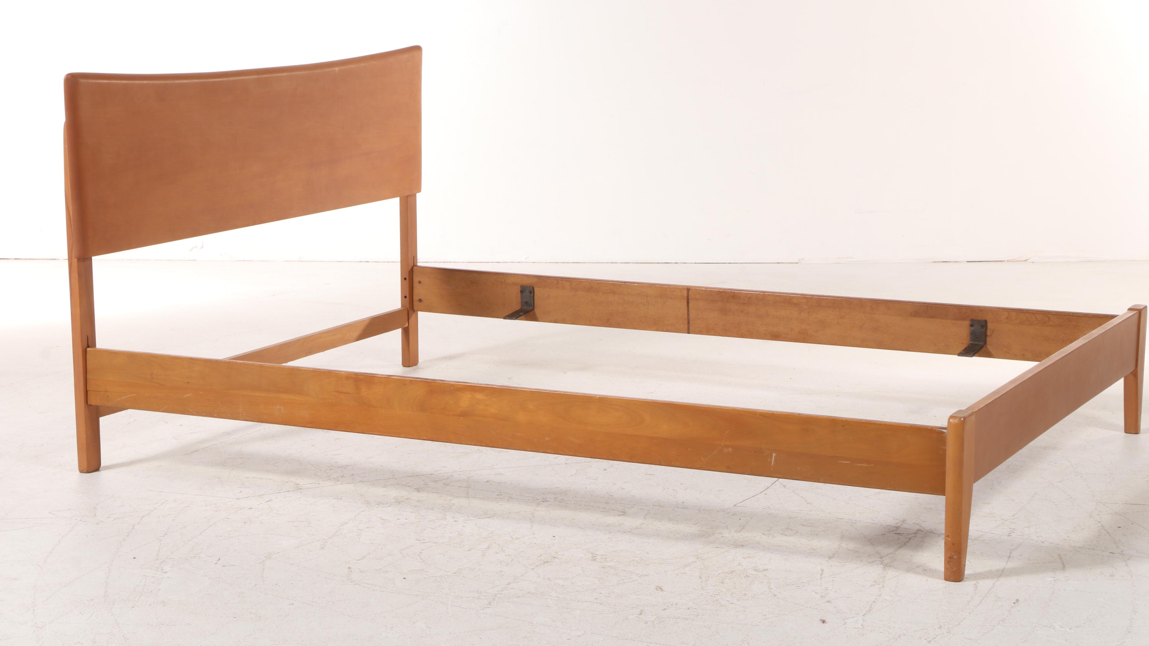 Heywood-Wakefield Mid Century Modern Full Size Bed Frame in Champagne Finish