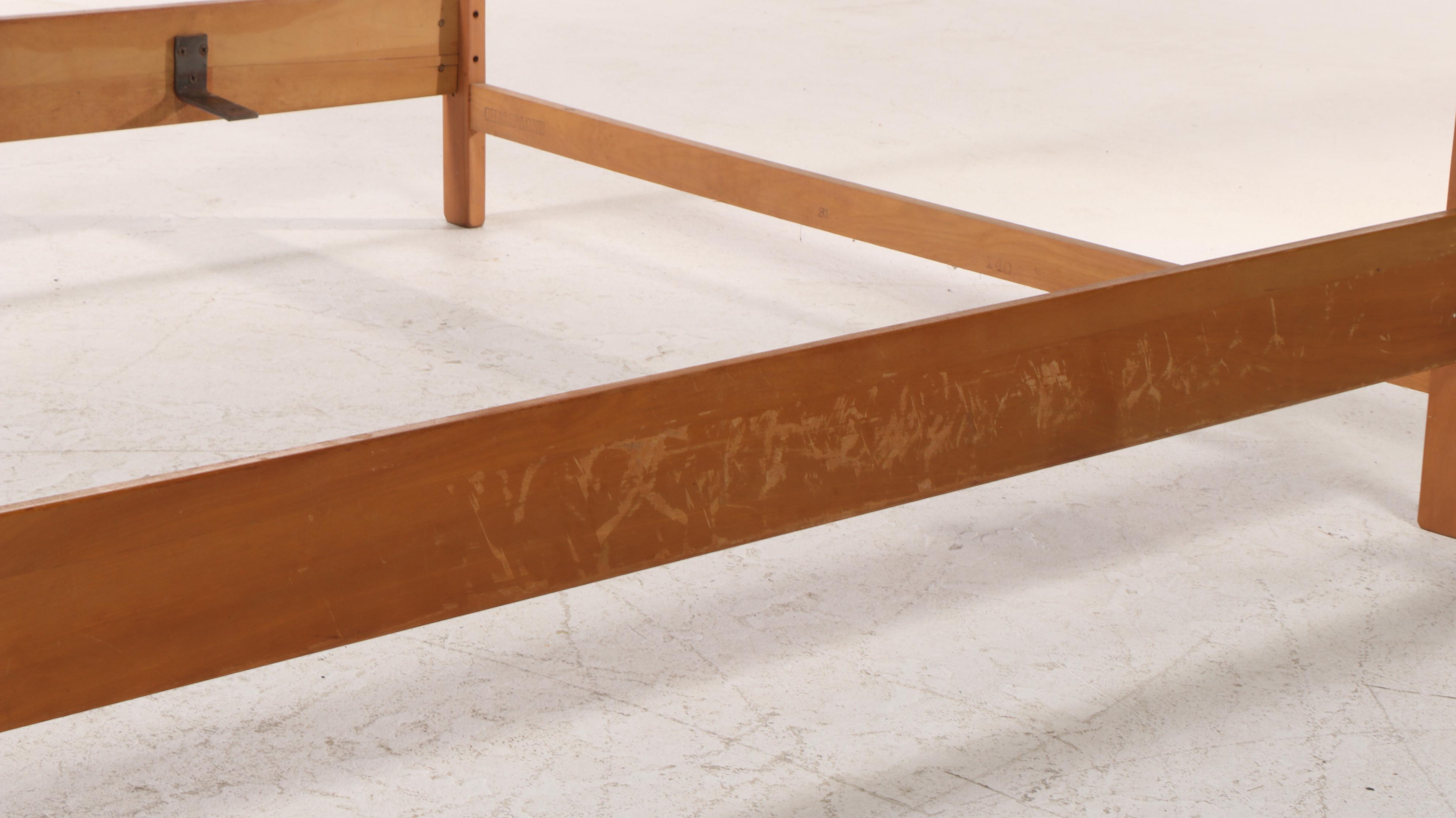 Heywood-Wakefield Mid Century Modern Full Size Bed Frame in Champagne Finish