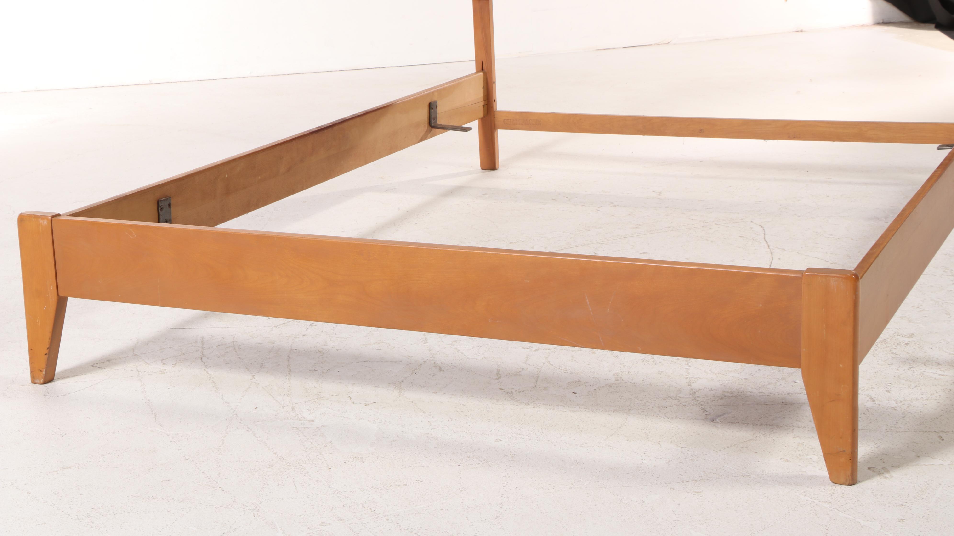 Heywood-Wakefield Mid Century Modern Full Size Bed Frame in Champagne Finish