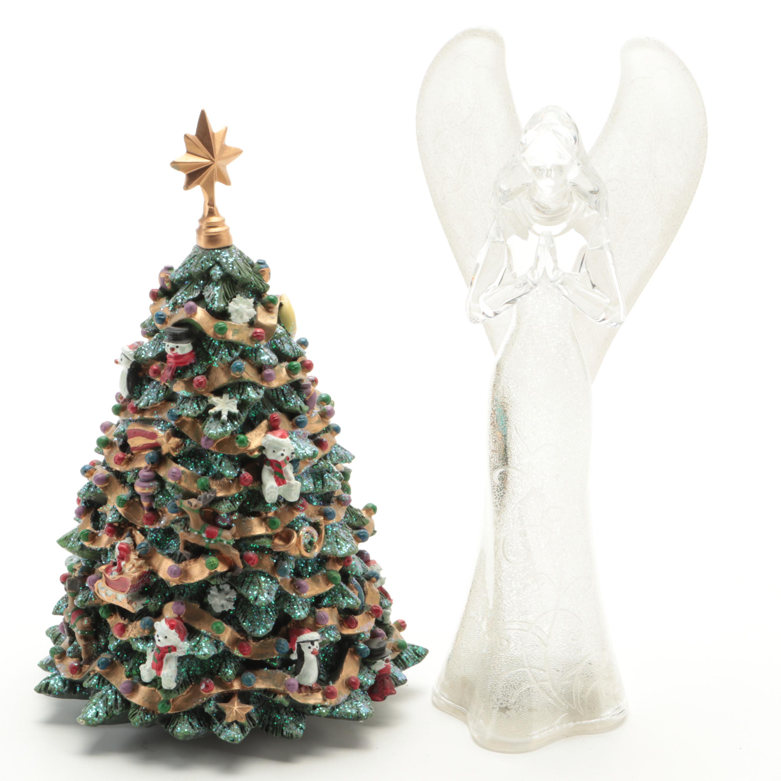 Dickens Collectables Pre-Lit Porcelain House With Figurines, Tree, Tags, More