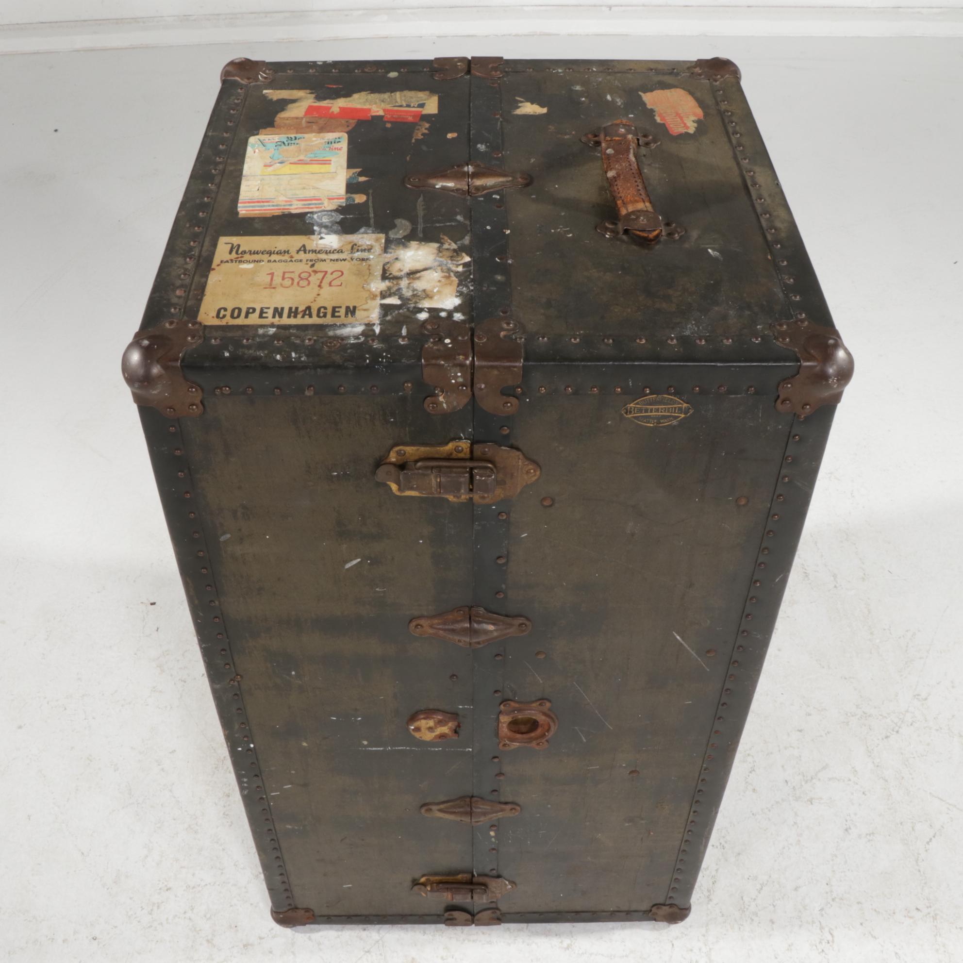 Butterfield "Betterbilt" Wardrobe Steamer Trunk, Early to Mid 20th Century