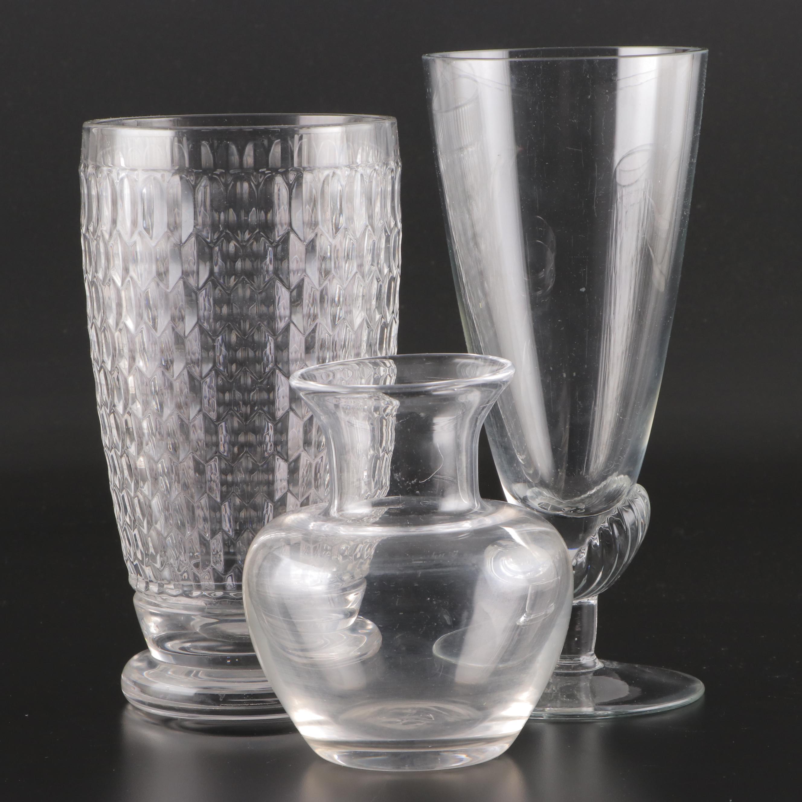 Villeroy & Boch "Boston" Vase with Simon Pearce and Other Glass Vase