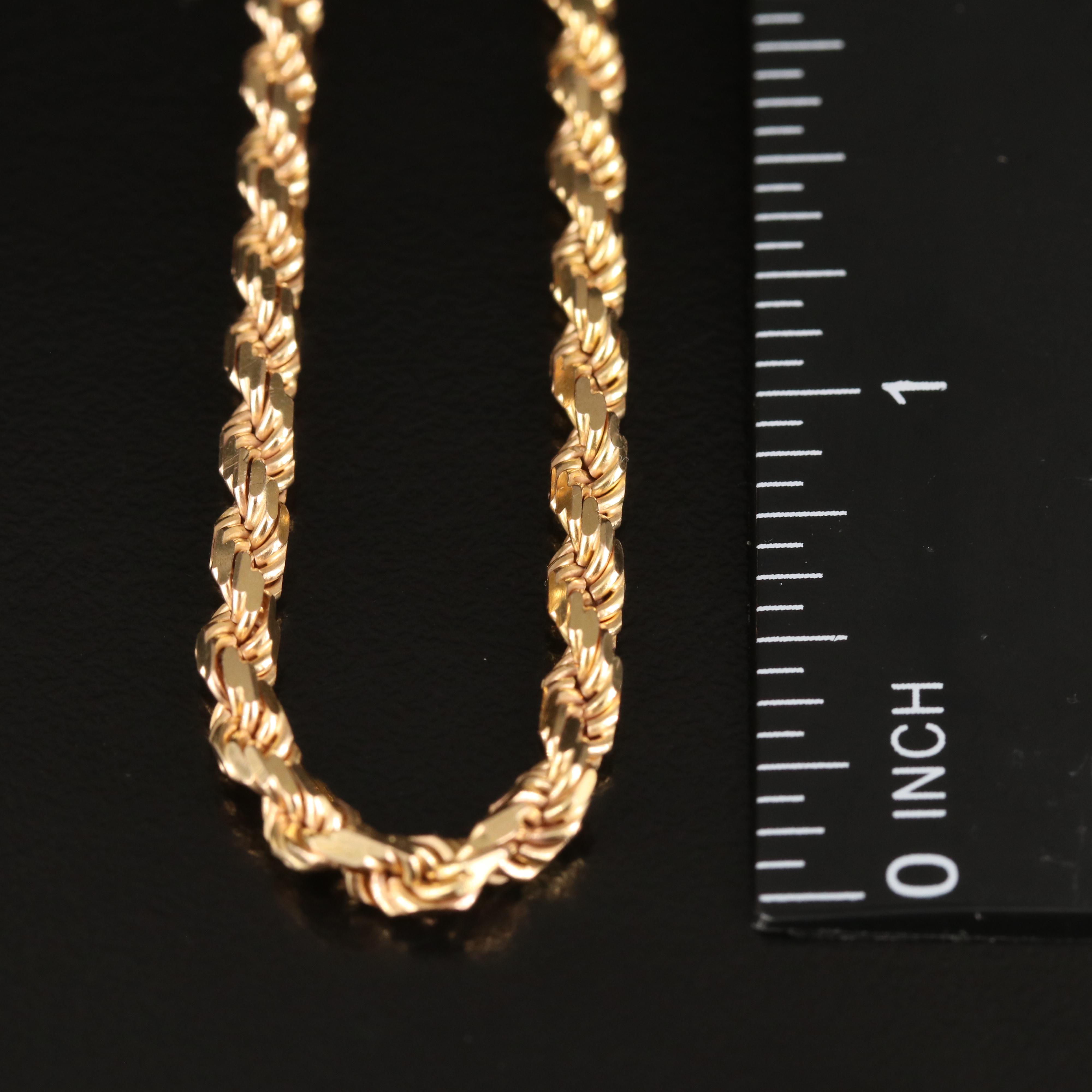 Italian 14K Rope Chain Bracelet
