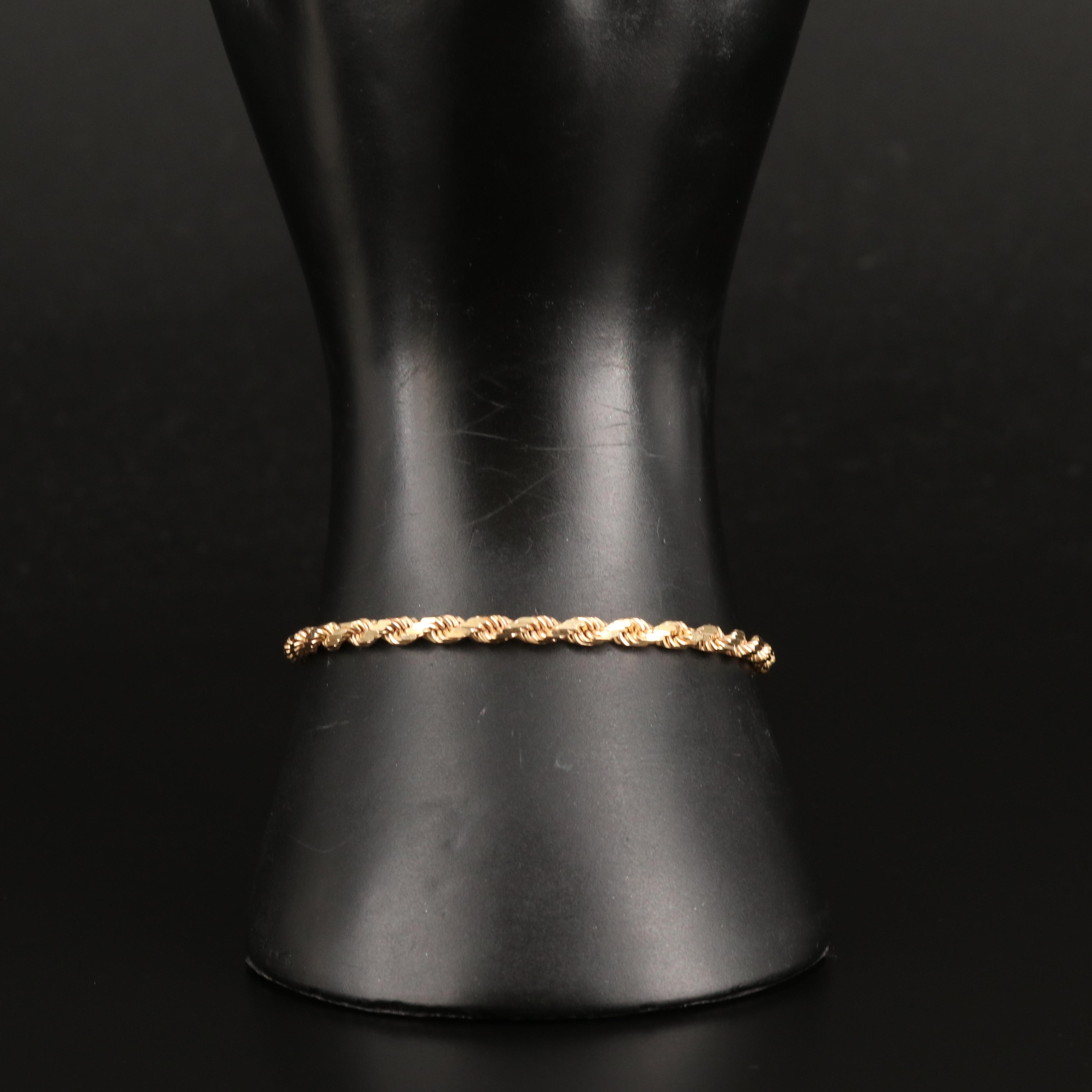 Italian 14K Rope Chain Bracelet