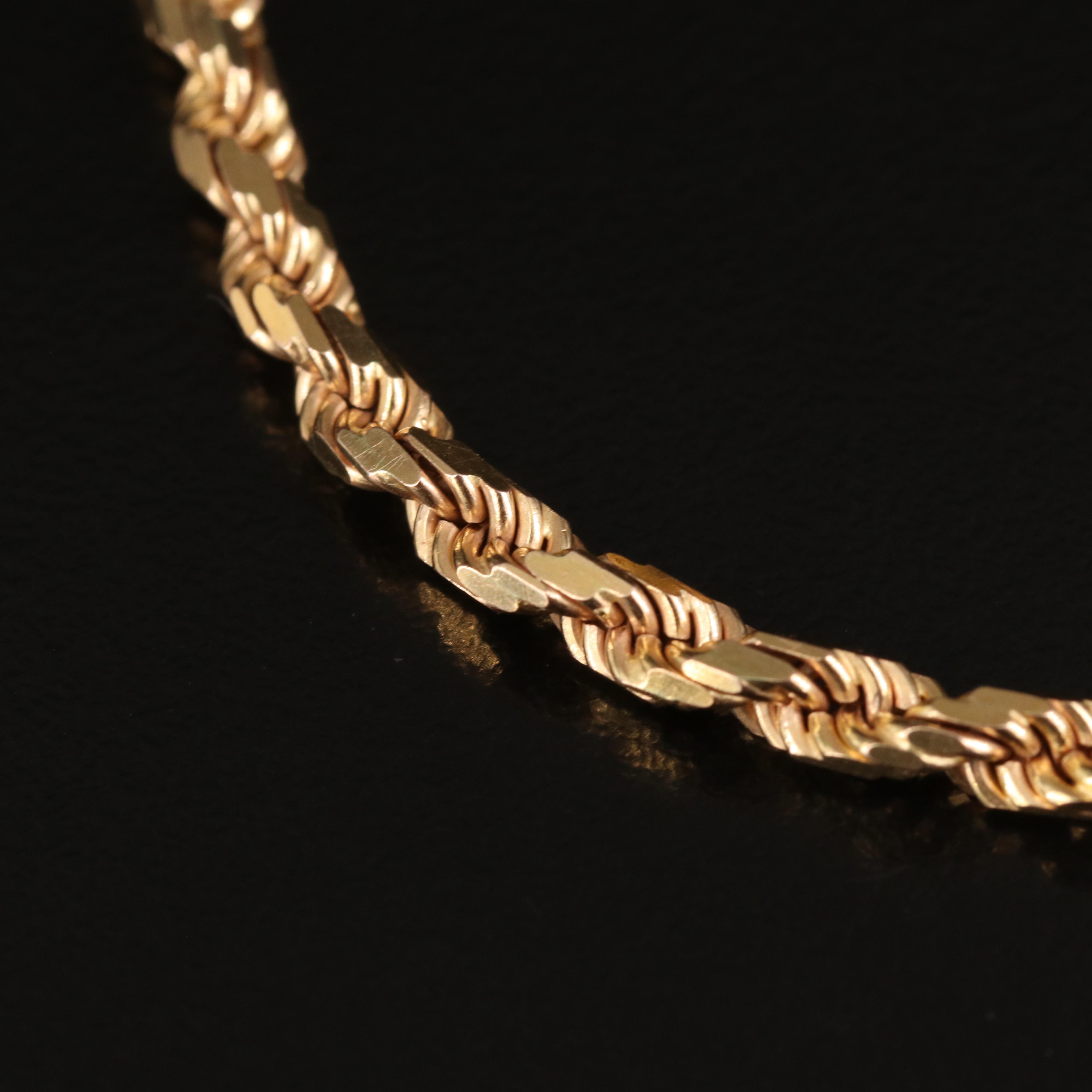 Italian 14K Rope Chain Bracelet