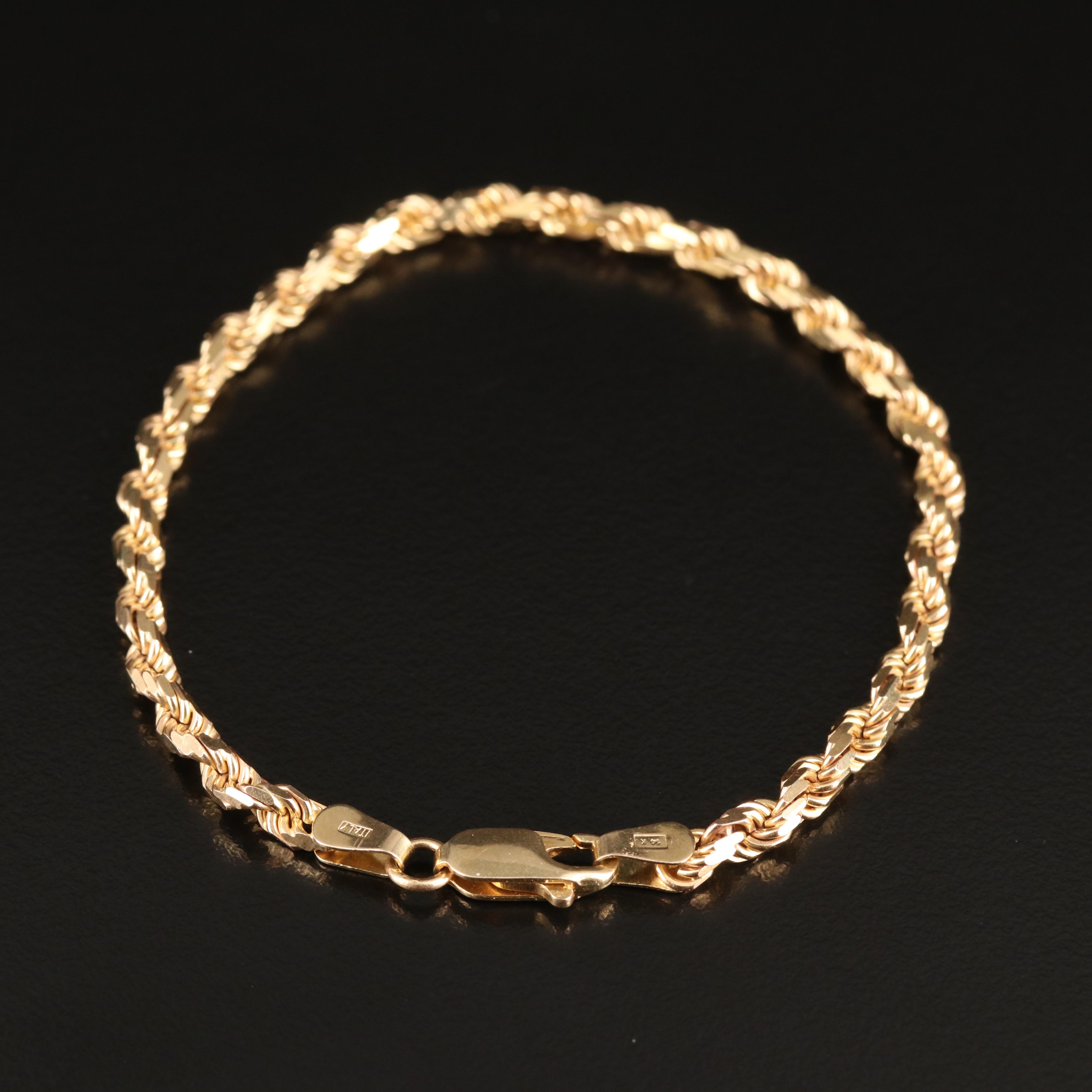 Italian 14K Rope Chain Bracelet