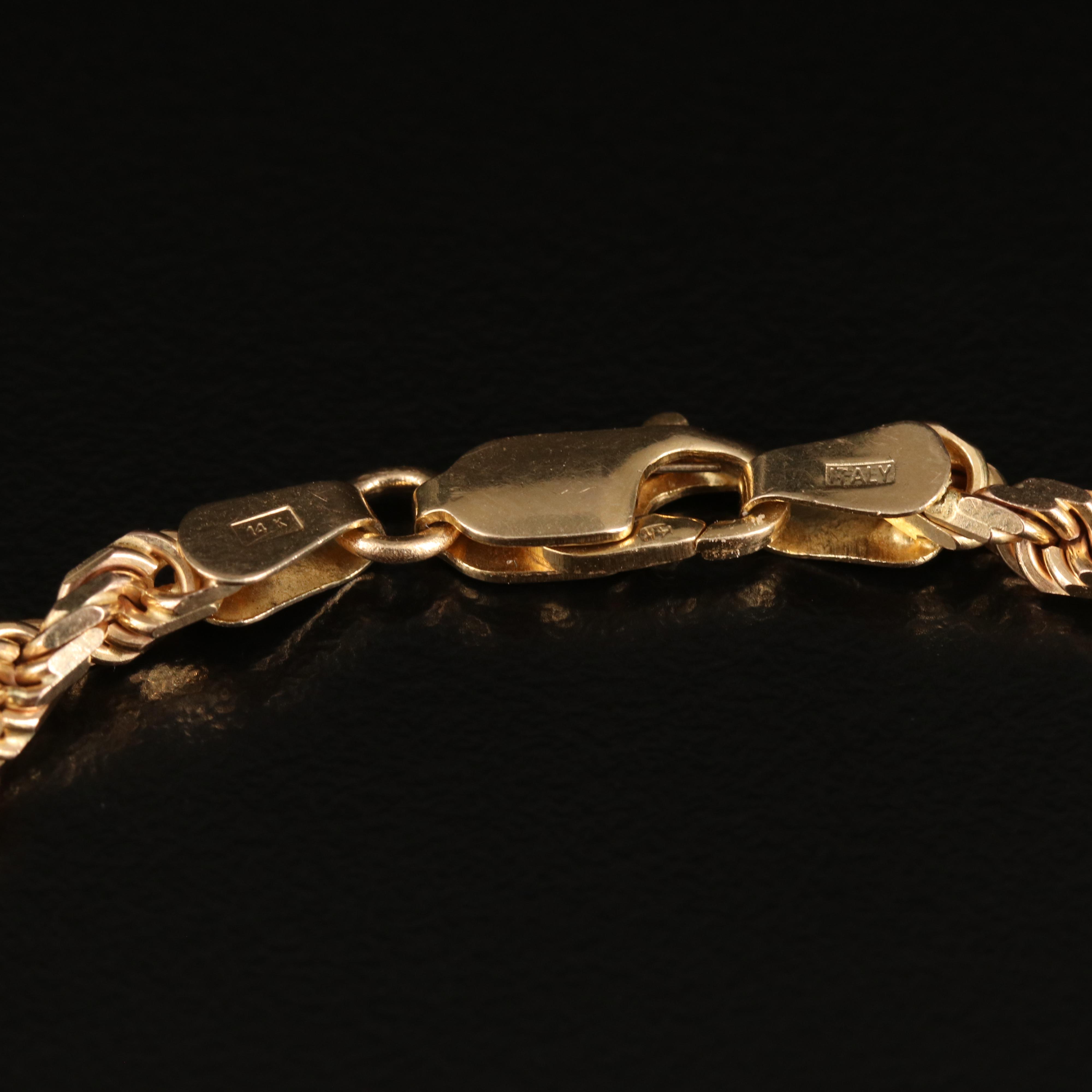 Italian 14K Rope Chain Bracelet