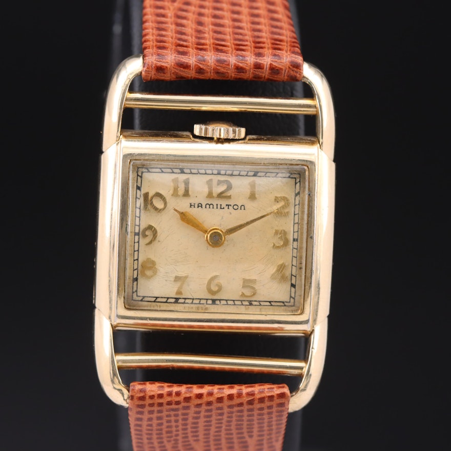 Vintage Hamilton Contour 14K Gold-Filled Drivers Wristwatch