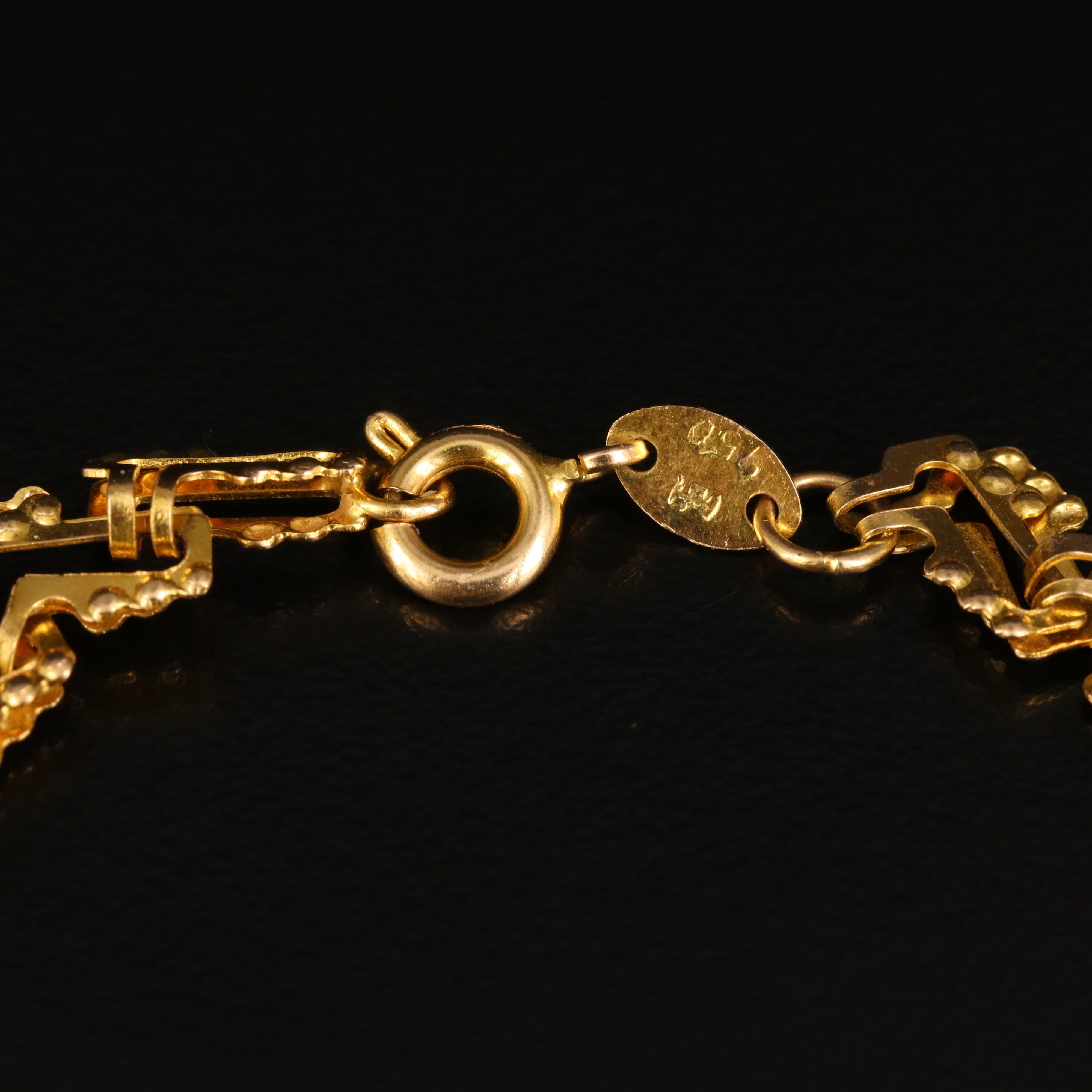 18K Fancy Link Bracelet with Granulated Details