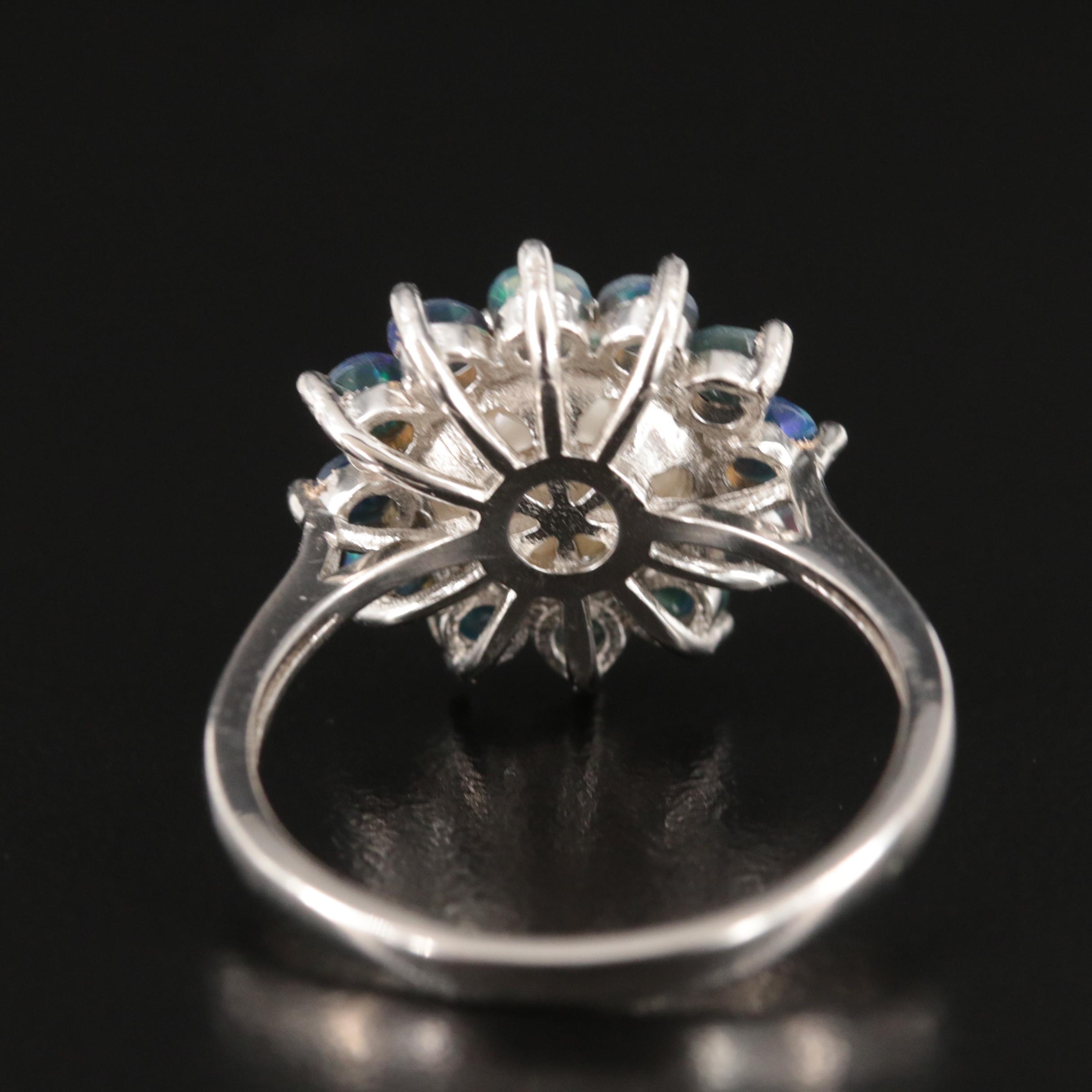 Sterling Pearl and Opal Ring