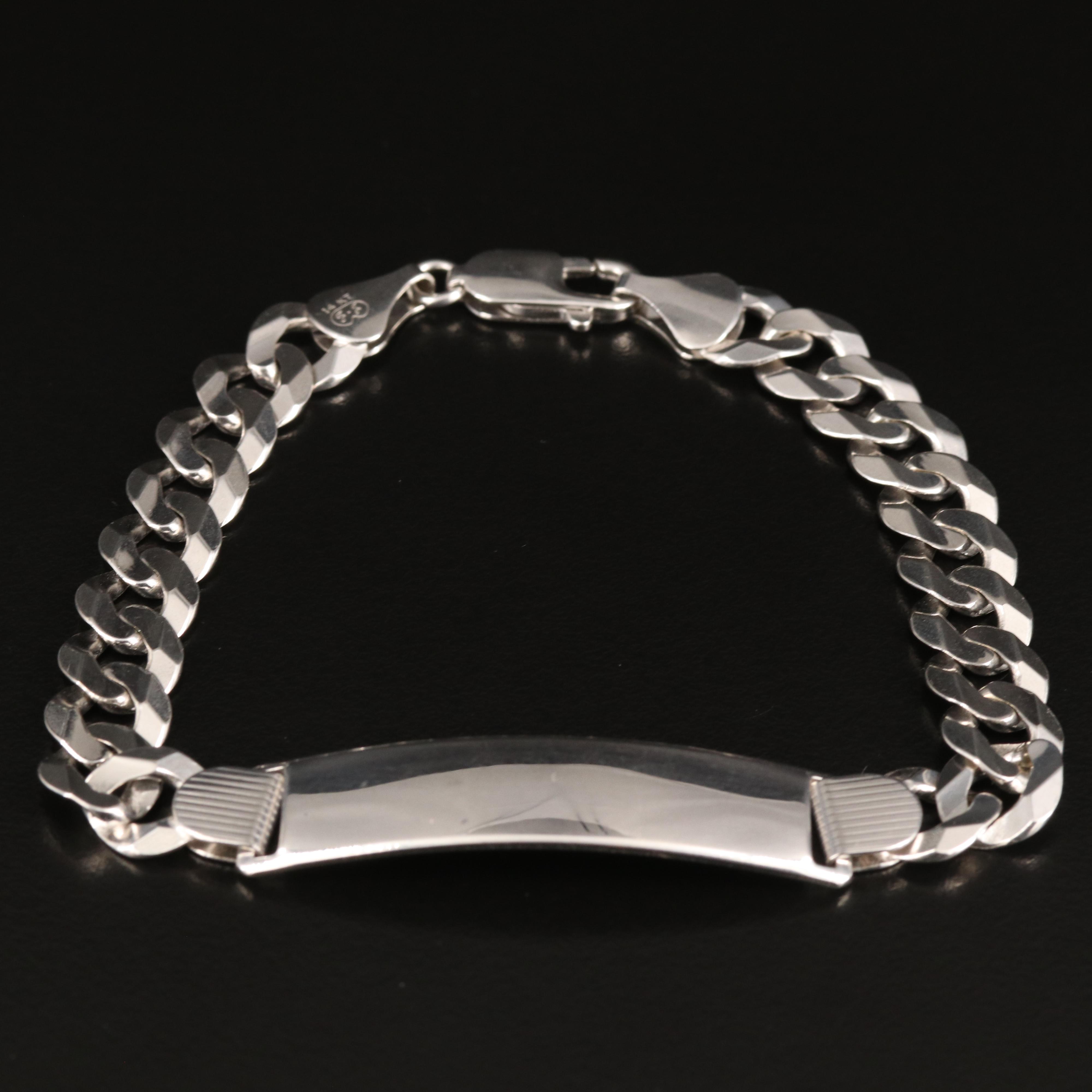 14K Curb Link ID Bracelet