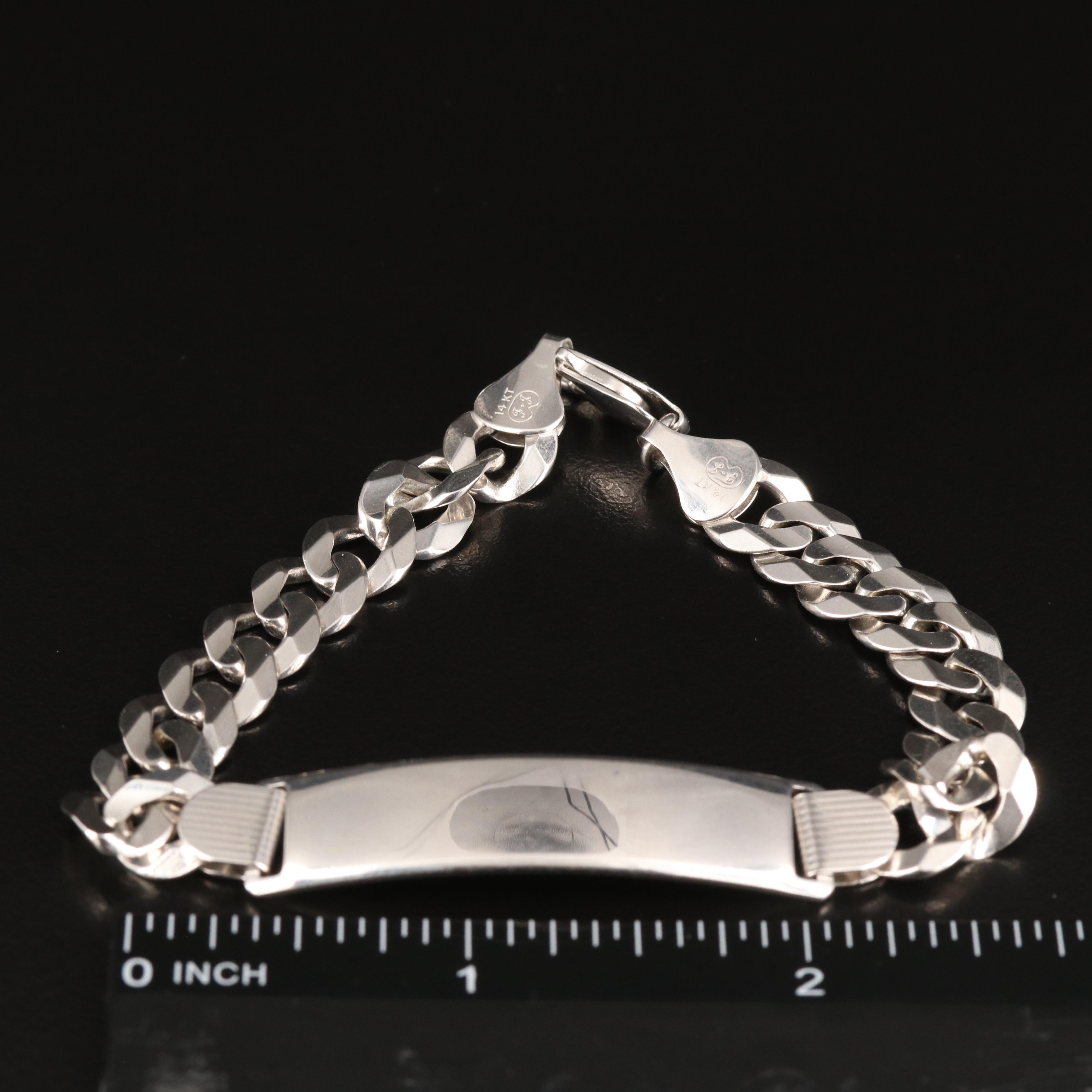 14K Curb Link ID Bracelet