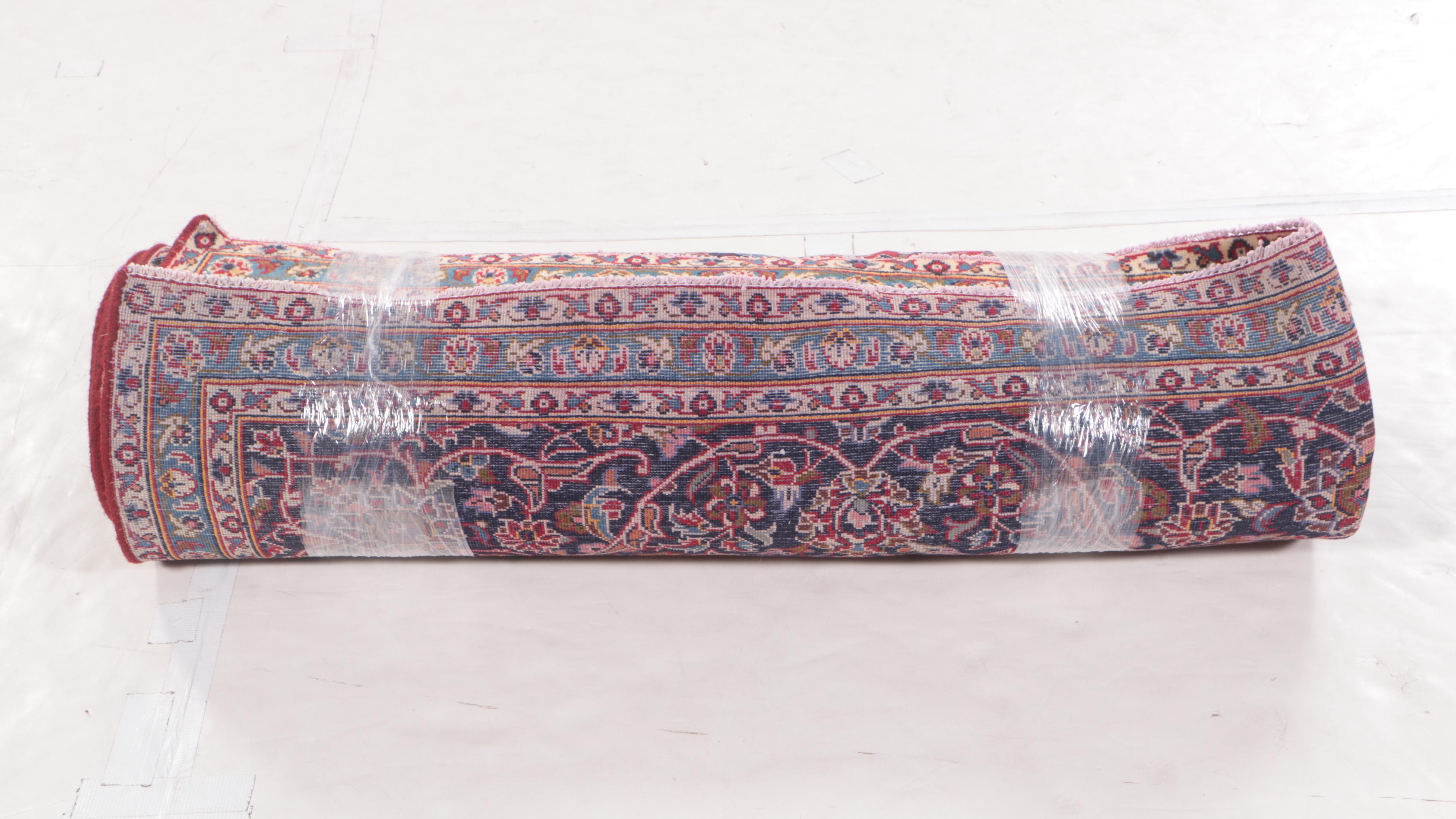 8'1 x 11'11 Hand-Knotted Persian Kashan Area Rug