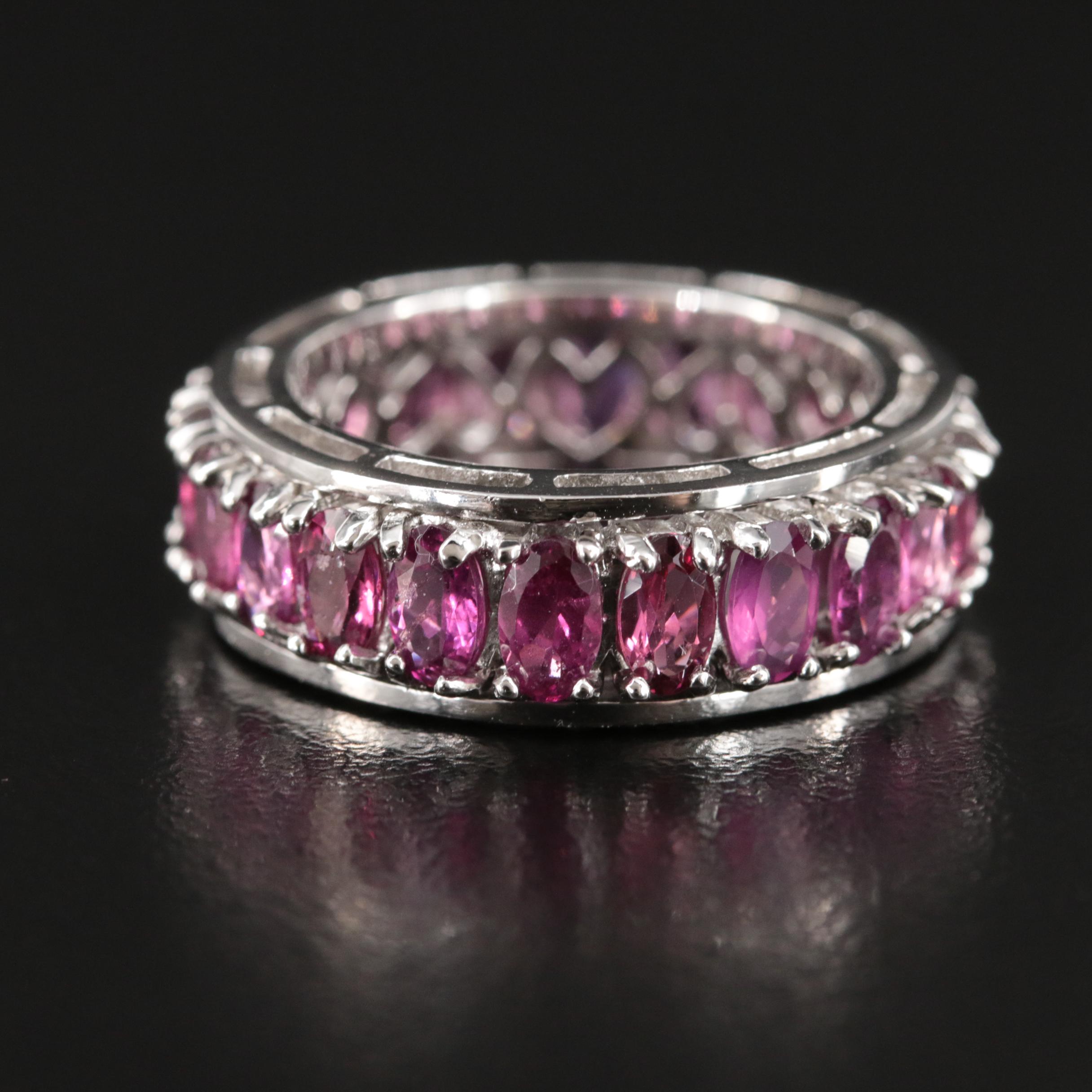 Sterling Garnet Spinner Ring