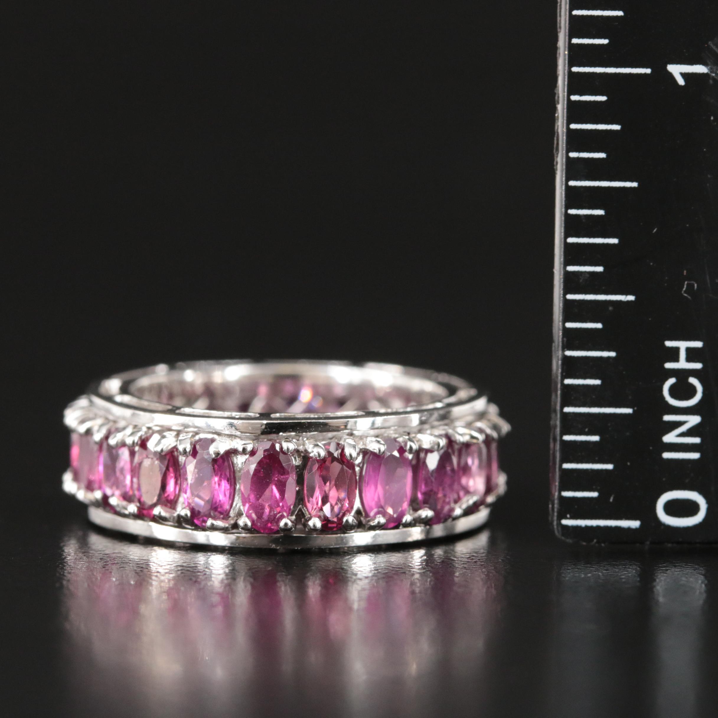 Sterling Garnet Spinner Ring