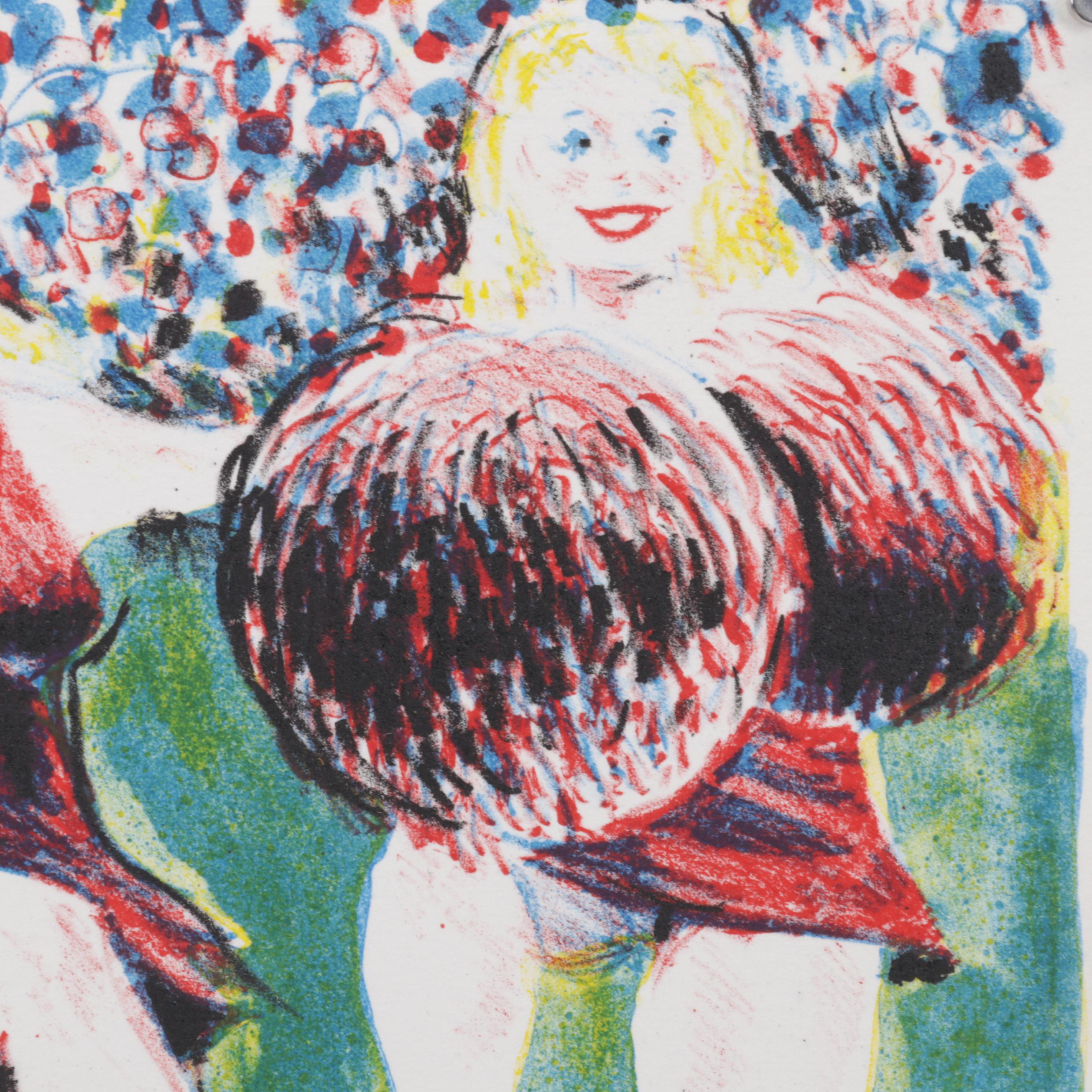 Sidney Chafetz Color Lithograph "At the Game," 1989