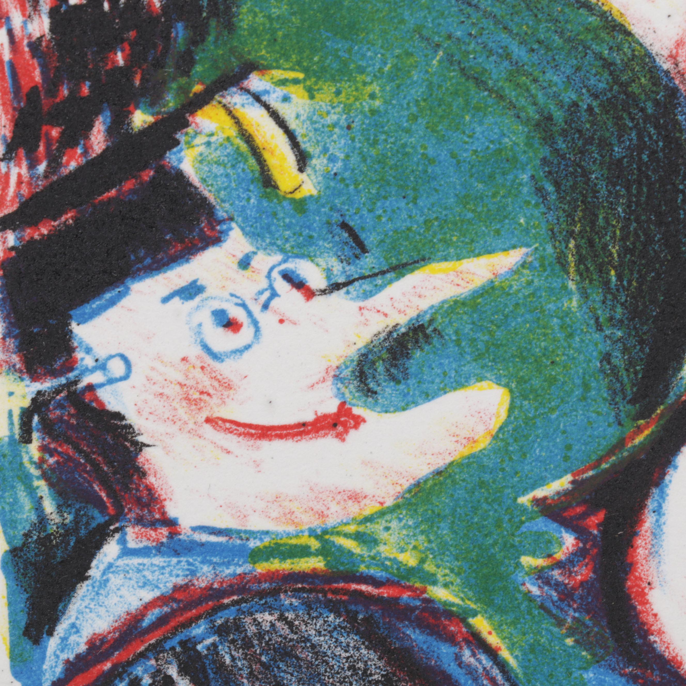 Sidney Chafetz Color Lithograph "At the Game," 1989