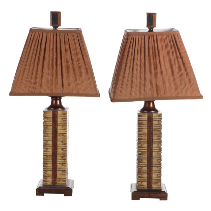 Pair of Uttermost Copper Colored Table Lamps