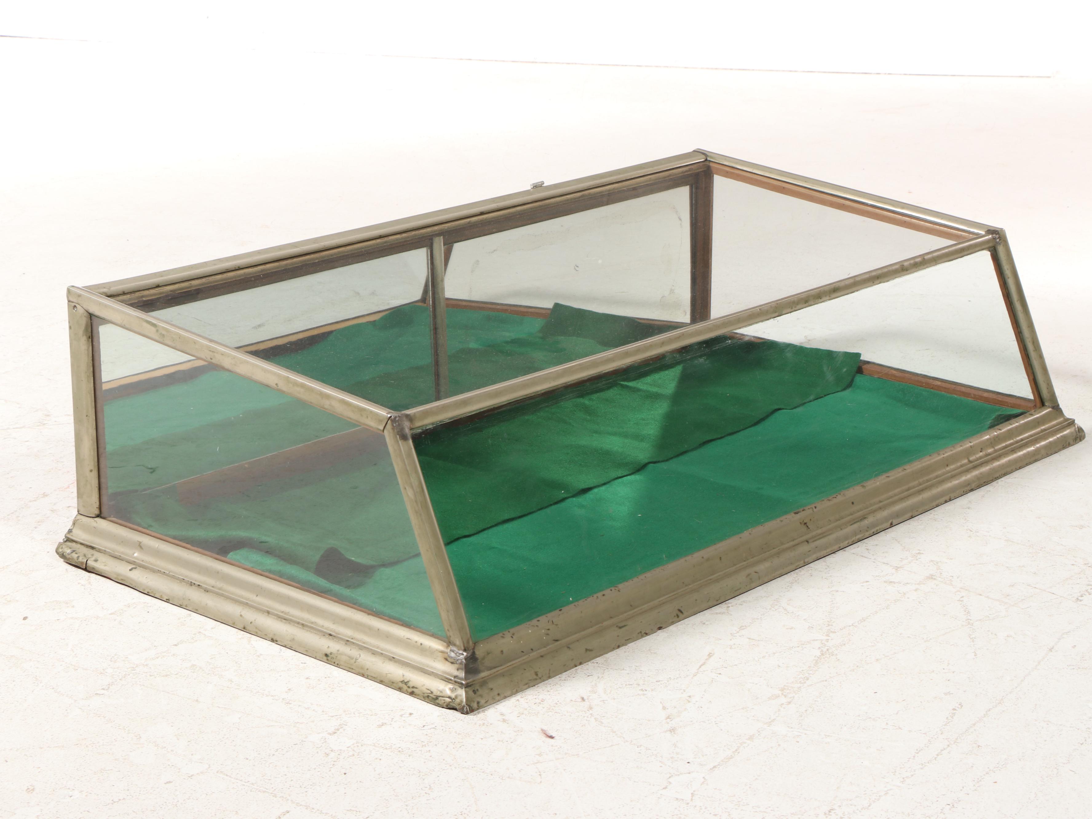 Mirrored-Back Metal and Glass Showcase, Early to Mid 20th Century