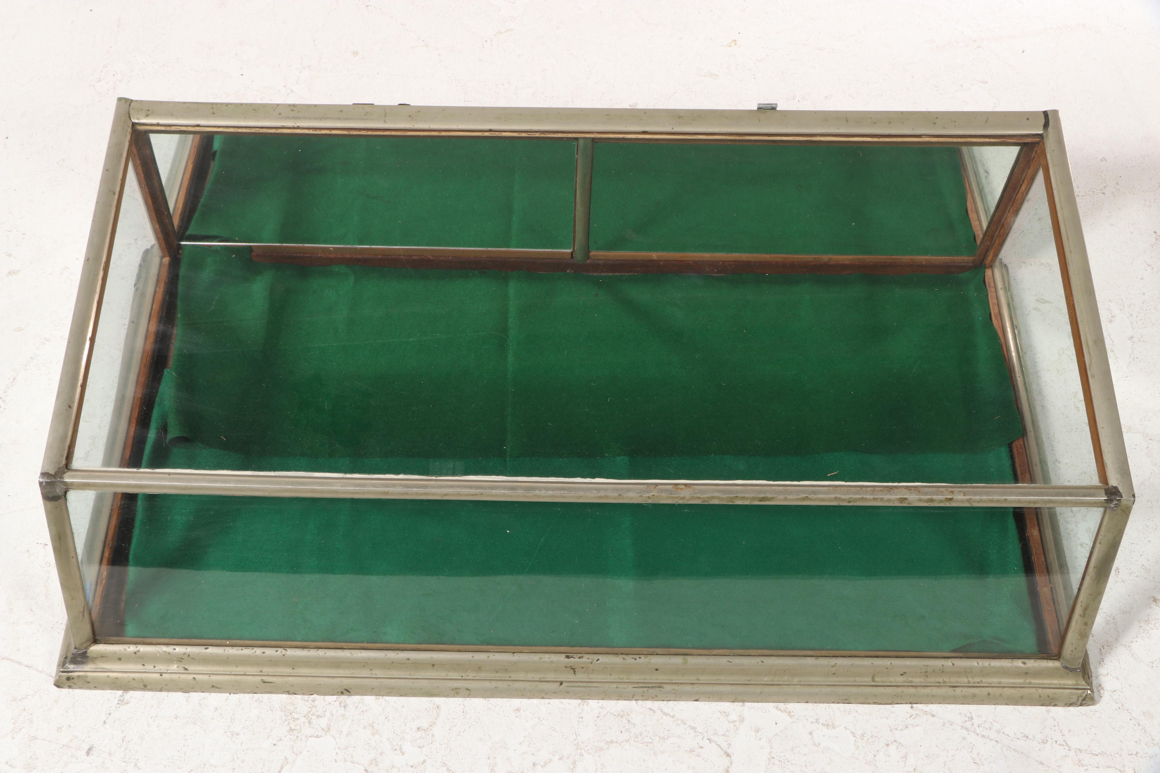 Mirrored-Back Metal and Glass Showcase, Early to Mid 20th Century