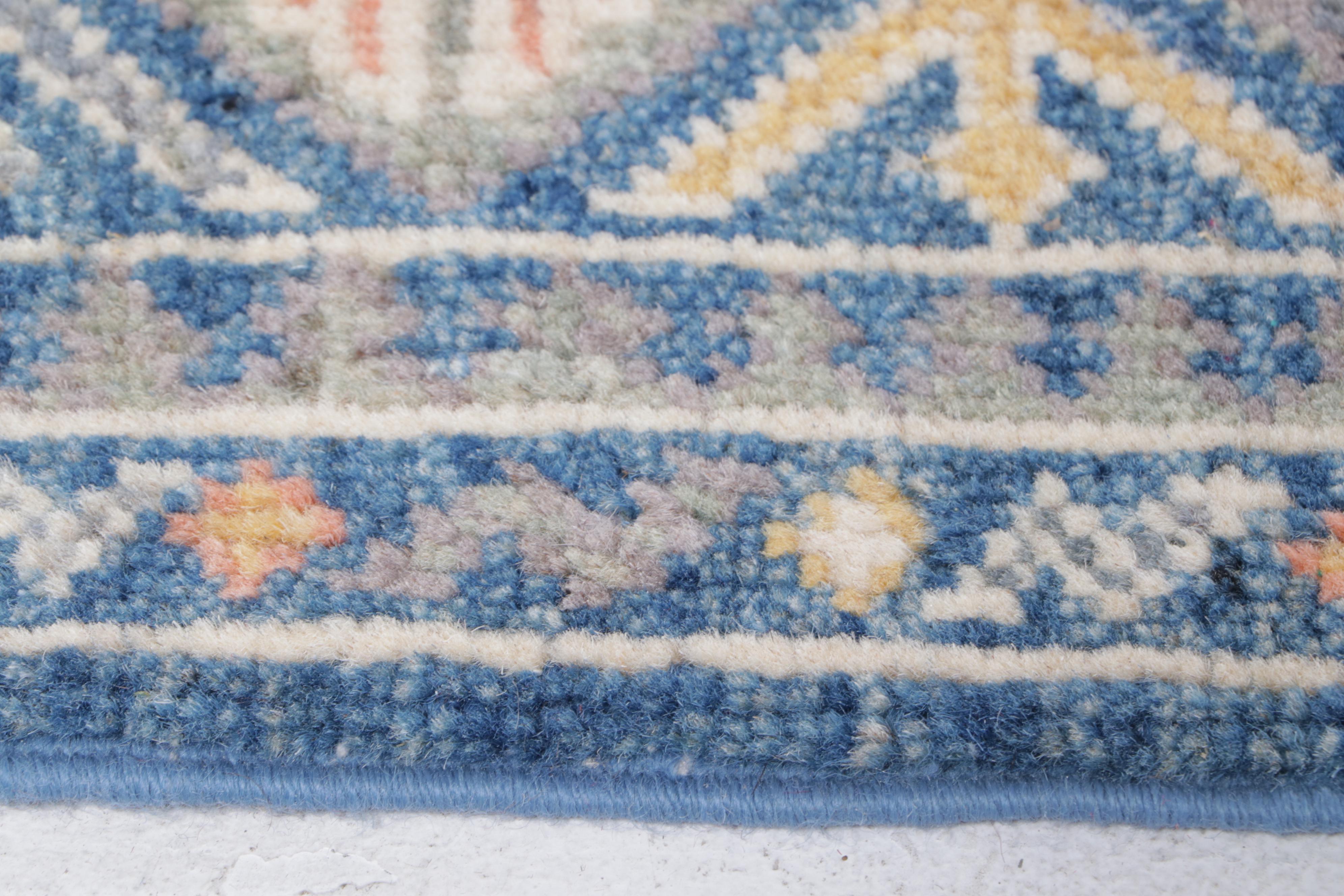 4'1 x 6' Hand-Knotted Afghan Kazak Area Rug