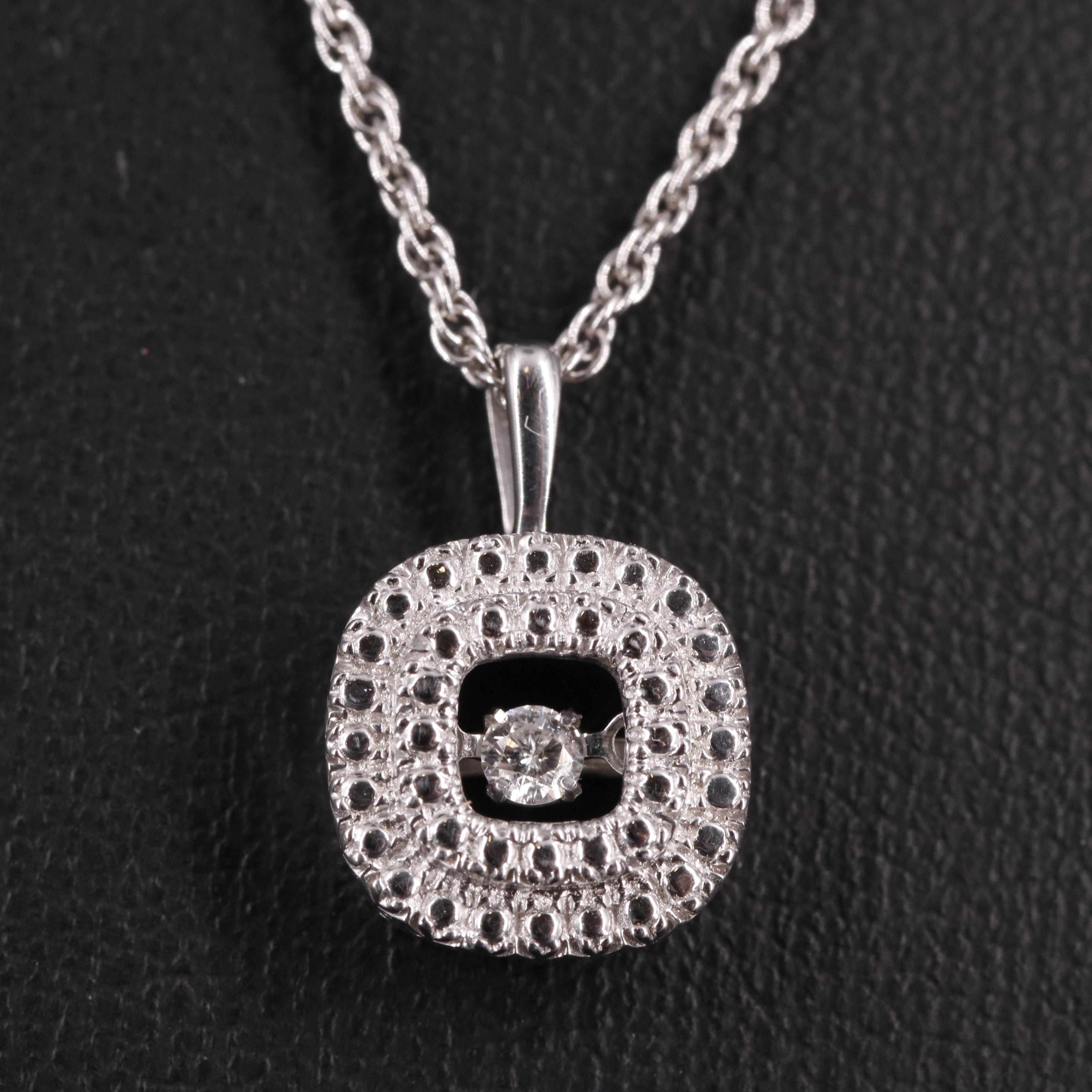 Sterling Diamond Pendant Necklace
