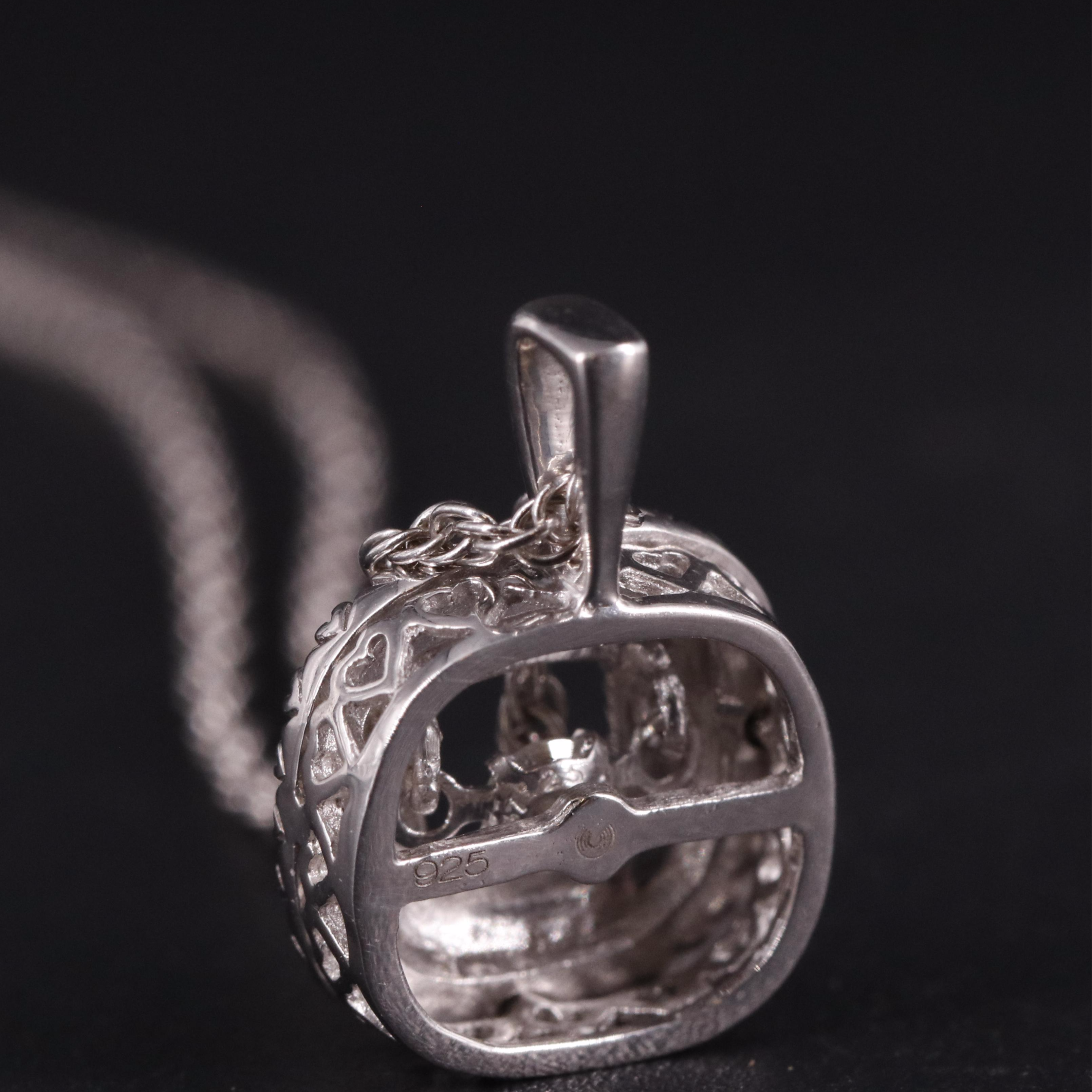 Sterling Diamond Pendant Necklace