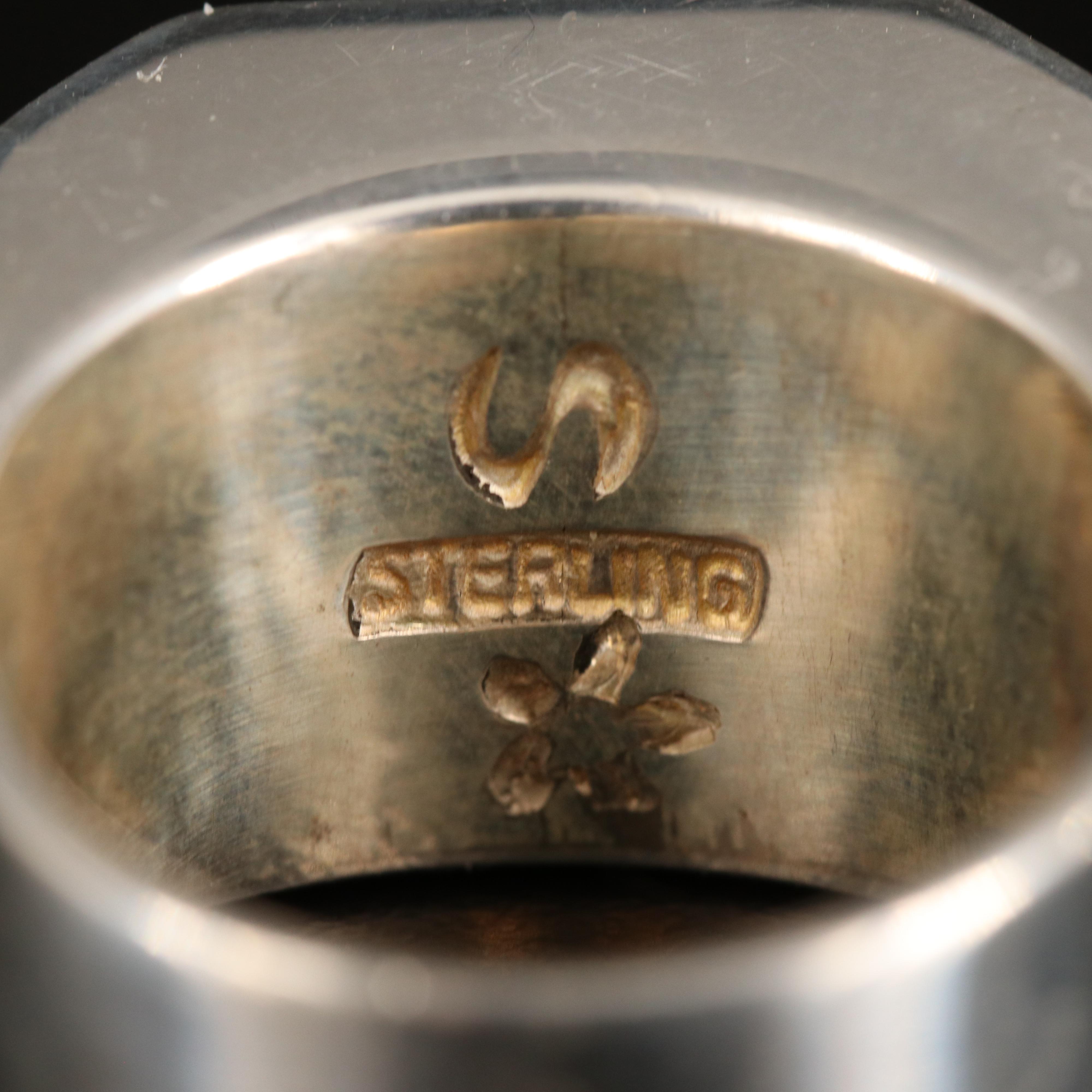 Sterling Turquoise, Mother-of-Pearl and Gemstone Inlay Ring