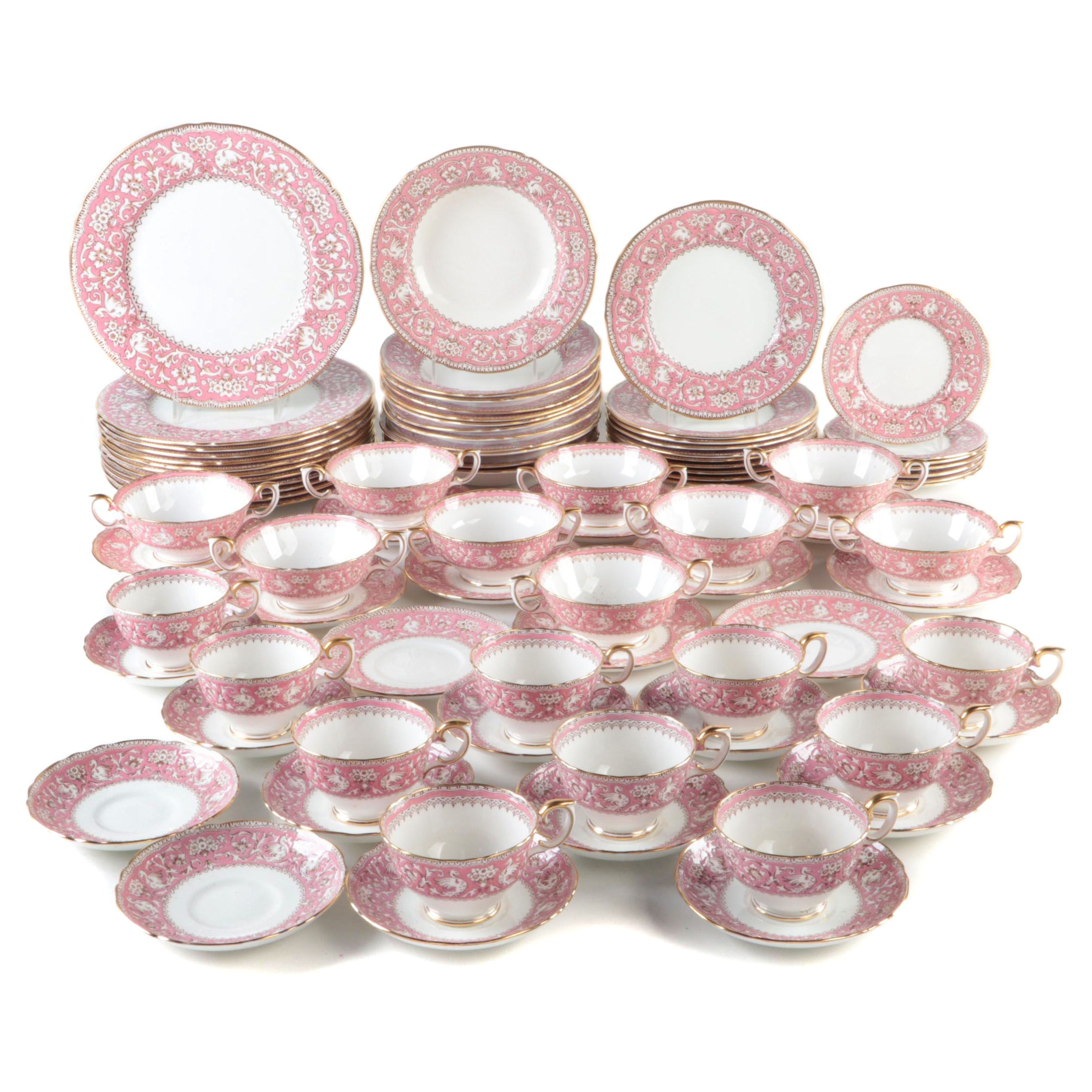 Crown Staffordshire "Ellesmere Pink" Bone China Dinnerware, 1977-1979