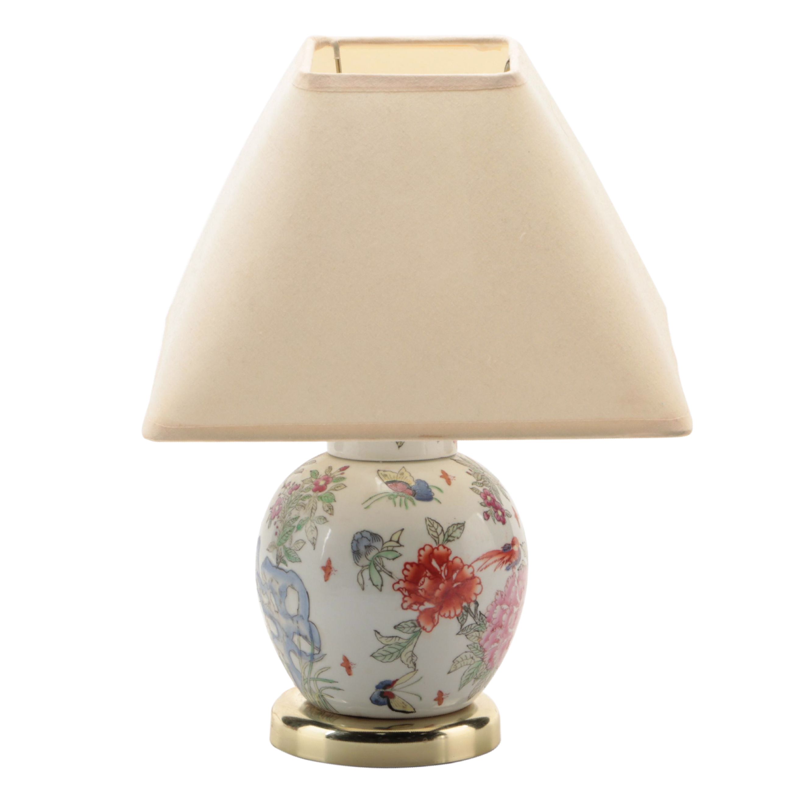 Chinese Famille Rose Porcelain Ginger Jar Table Lamp