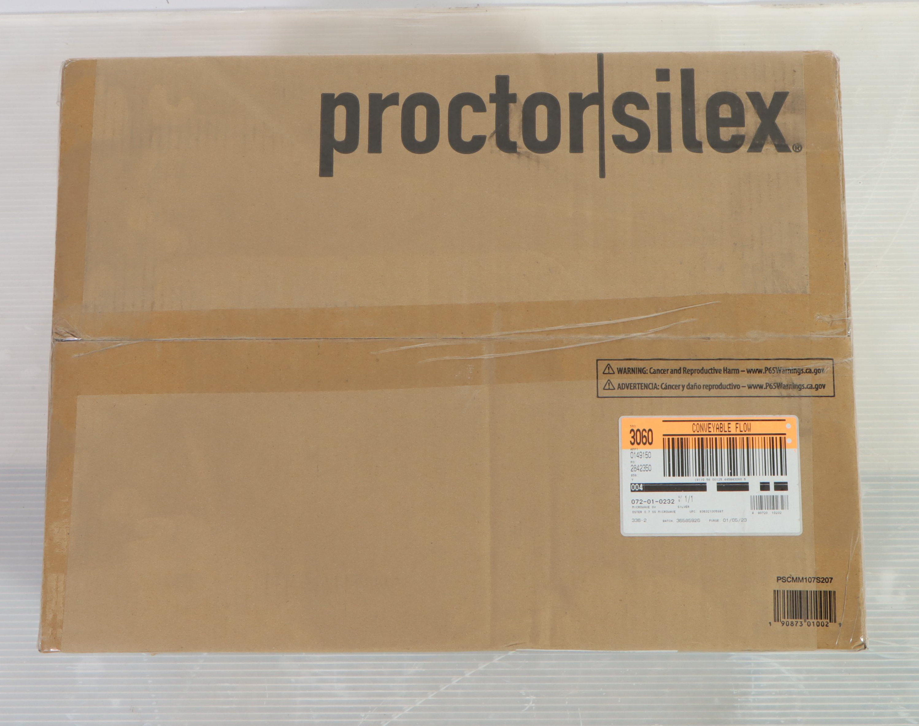 Proctor Silex Black and Chrome 20", 0.7 Cu. Ft. Counter Top Microwave Oven