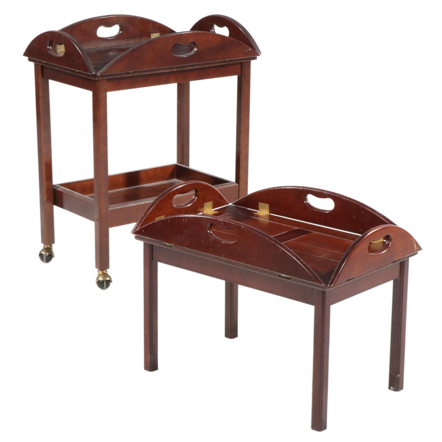 Butler's Tray Top Cart and Coffee Table, Late 20th Century