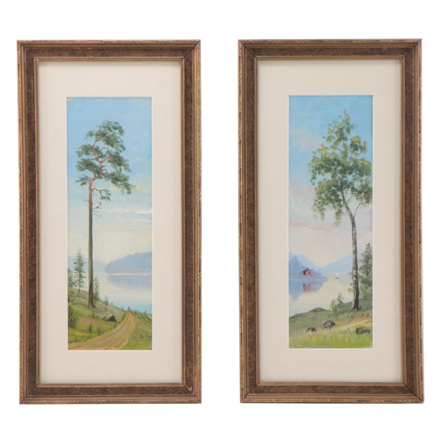 Landscape Oil Painting Diptych