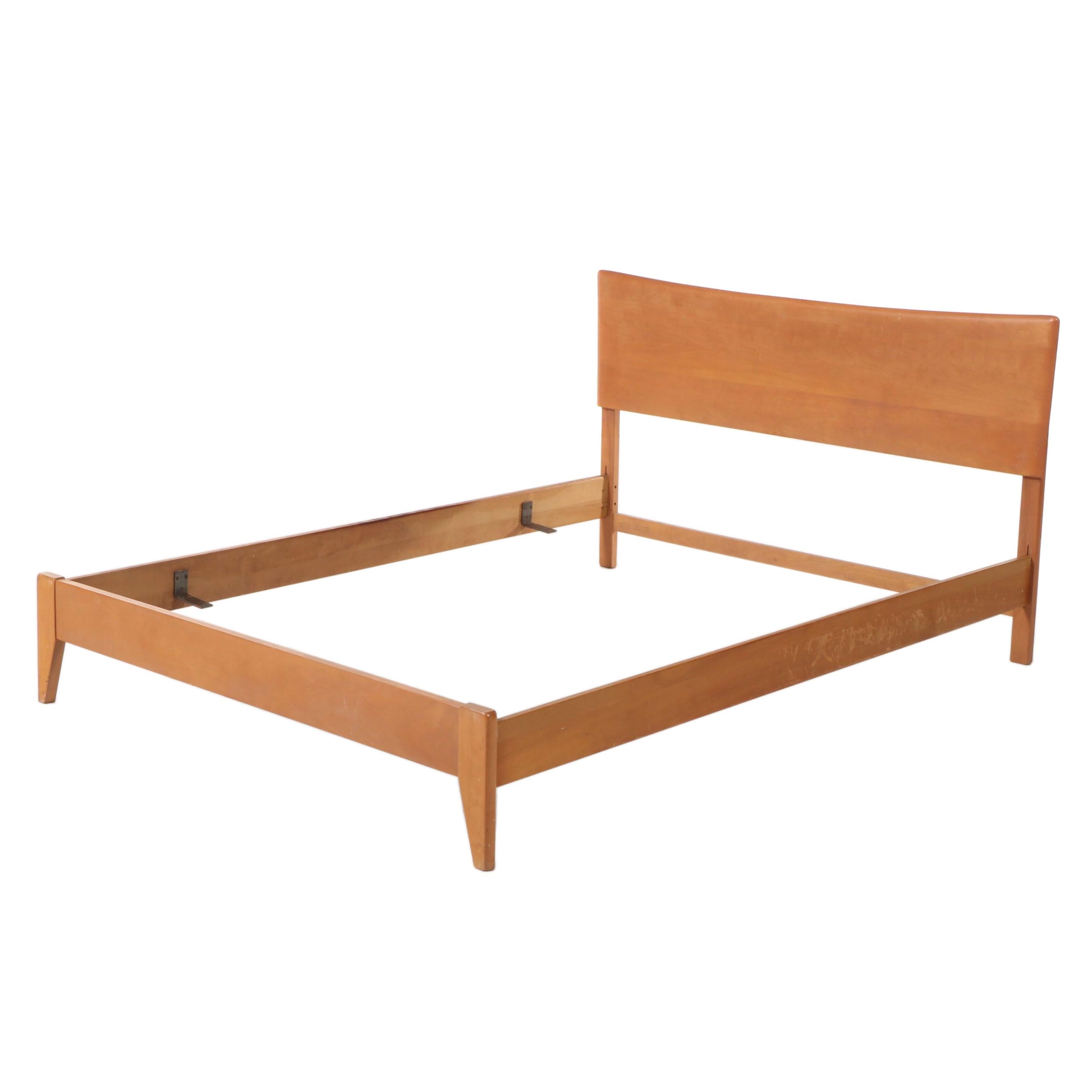 Heywood-Wakefield Mid Century Modern Full Size Bed Frame in Champagne Finish