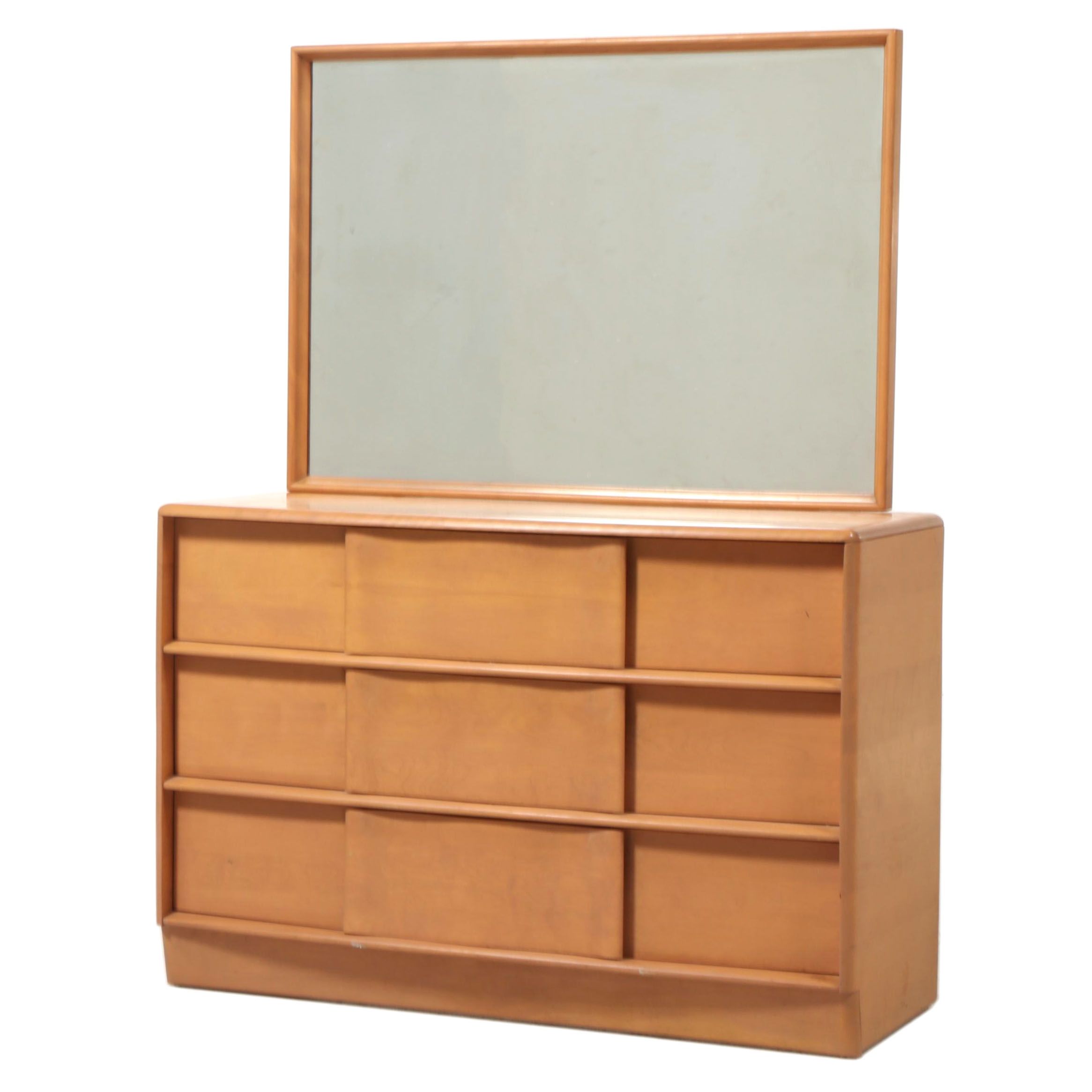 Heywood-Wakefield Mid Century Modern Three-Drawer Dresser in Champagne Finish