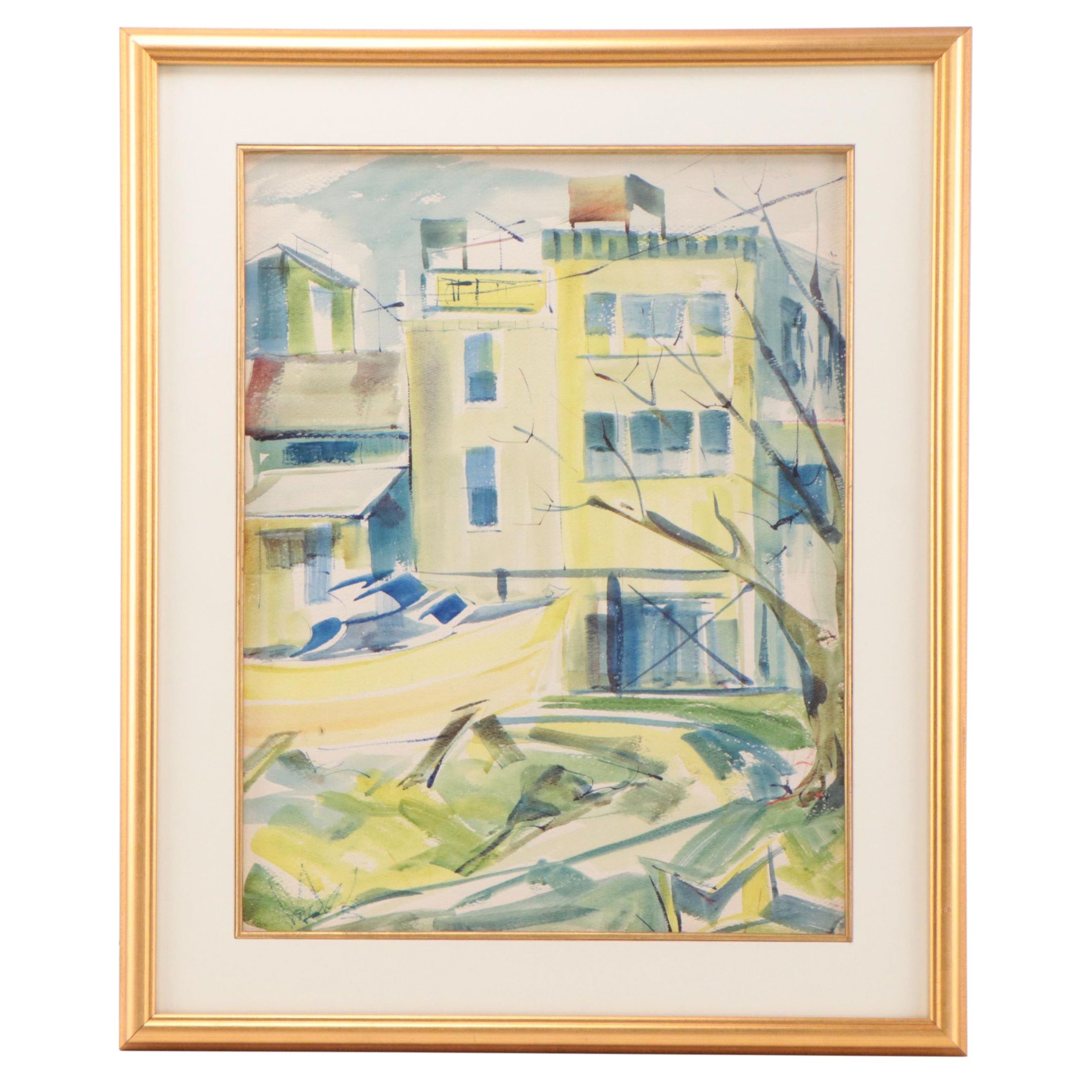 Watercolor Painting of Cityscape