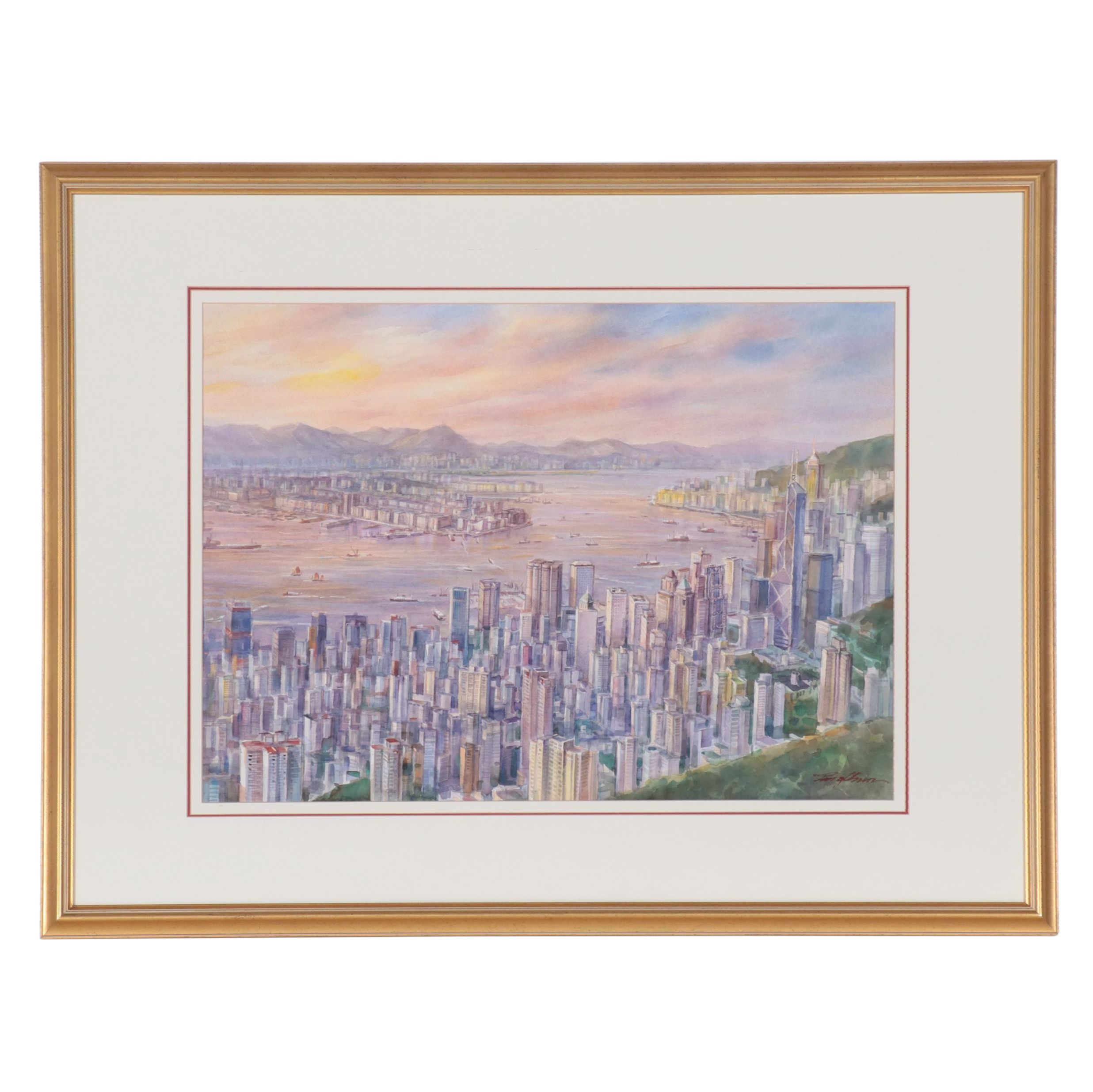 Metropolitan Bay Area Landscape Watercolor Painting