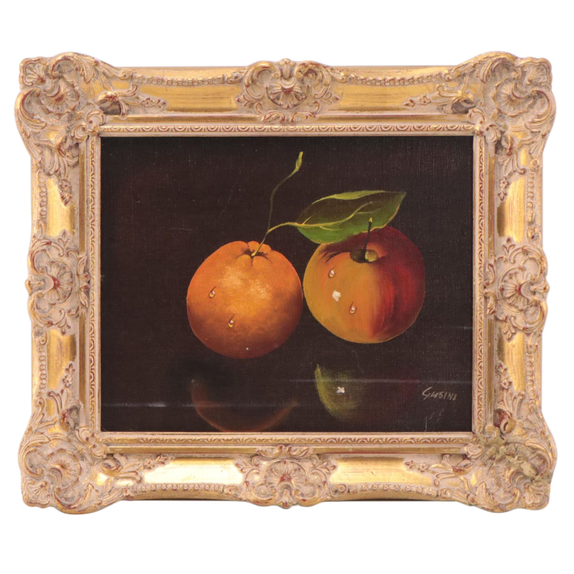 Antonio Gusini Oil Painting of Fruit Still Life