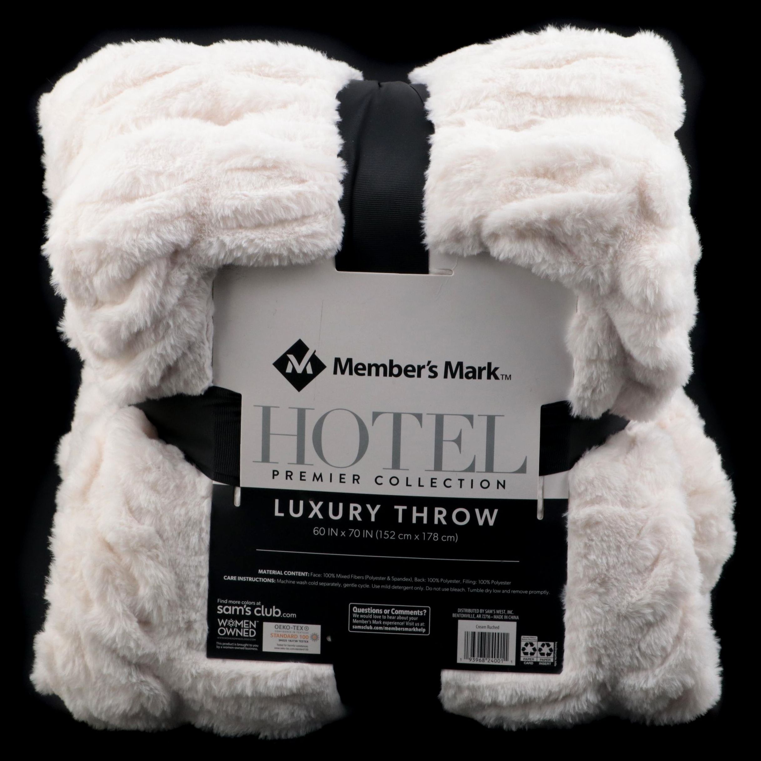 Member's Mark Hotel Premier Collection Luxury Throw in Ruched Cream